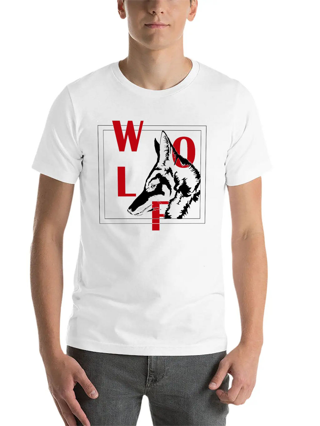 Wolf Typhograpy Art Animal Stylish Everyday T-Shirt – Unisex Basic Cotton Tee