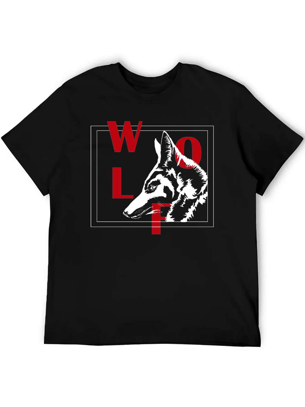 Wolf Typhograpy Art Animal Stylish Everyday T-Shirt – Unisex Basic Cotton Tee