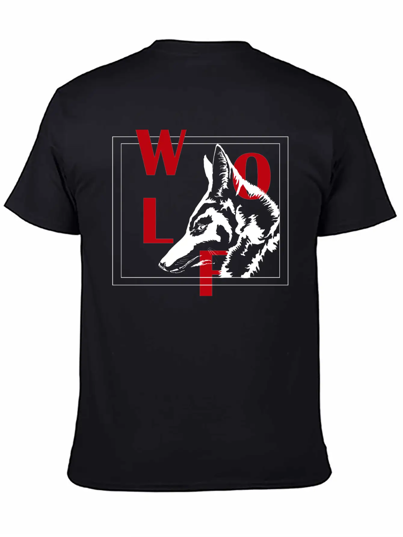 Wolf Typhograpy Art Animal Stylish Everyday T-Shirt – Unisex Basic Cotton Tee