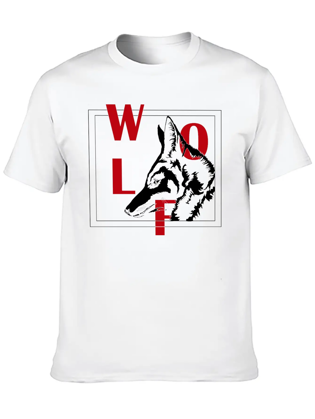 Wolf Typhograpy Art Animal Stylish Everyday T-Shirt – Unisex Basic Cotton Tee