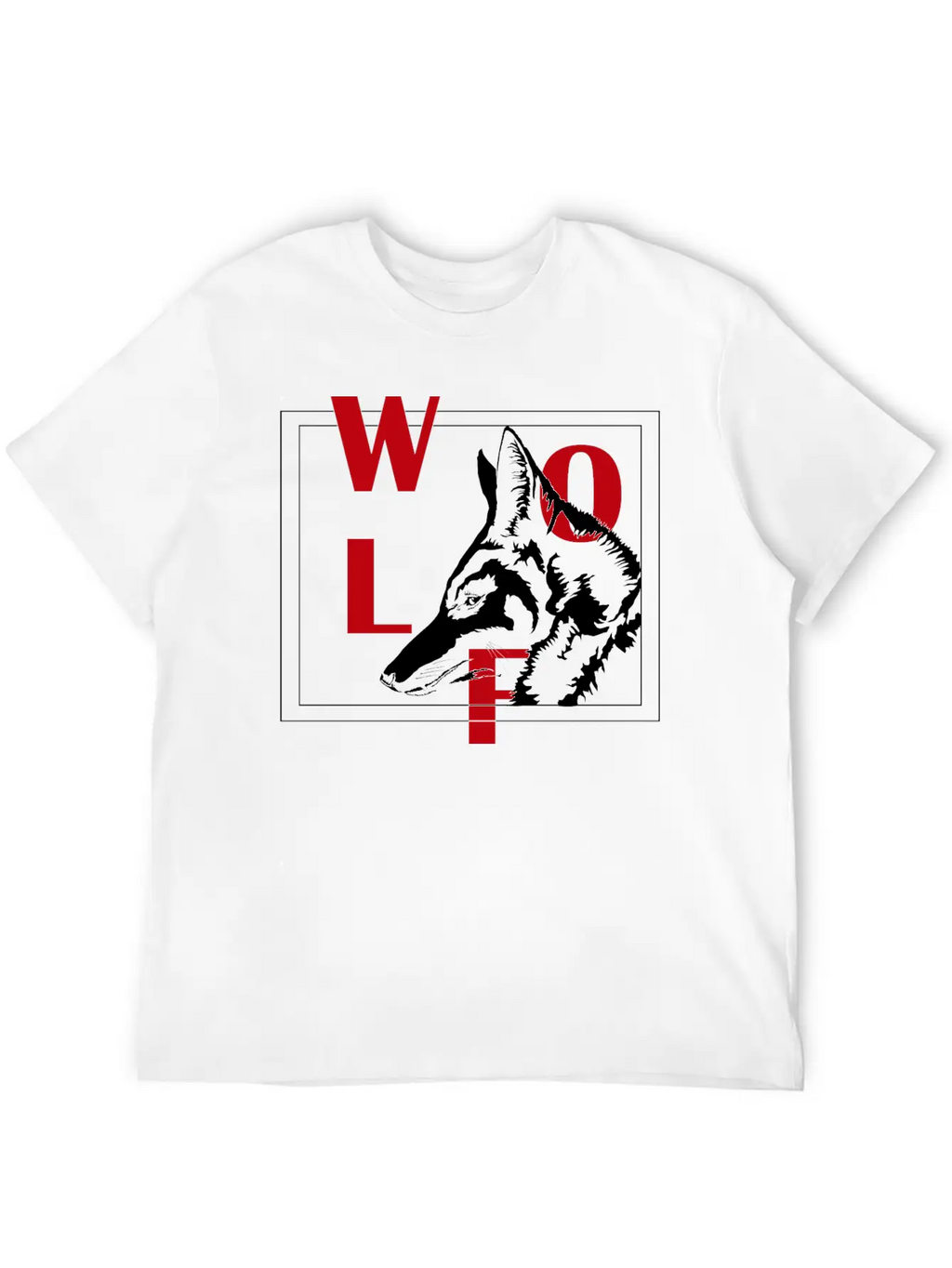 Wolf Typhograpy Art Animal Stylish Everyday T-Shirt – Unisex Basic Cotton Tee