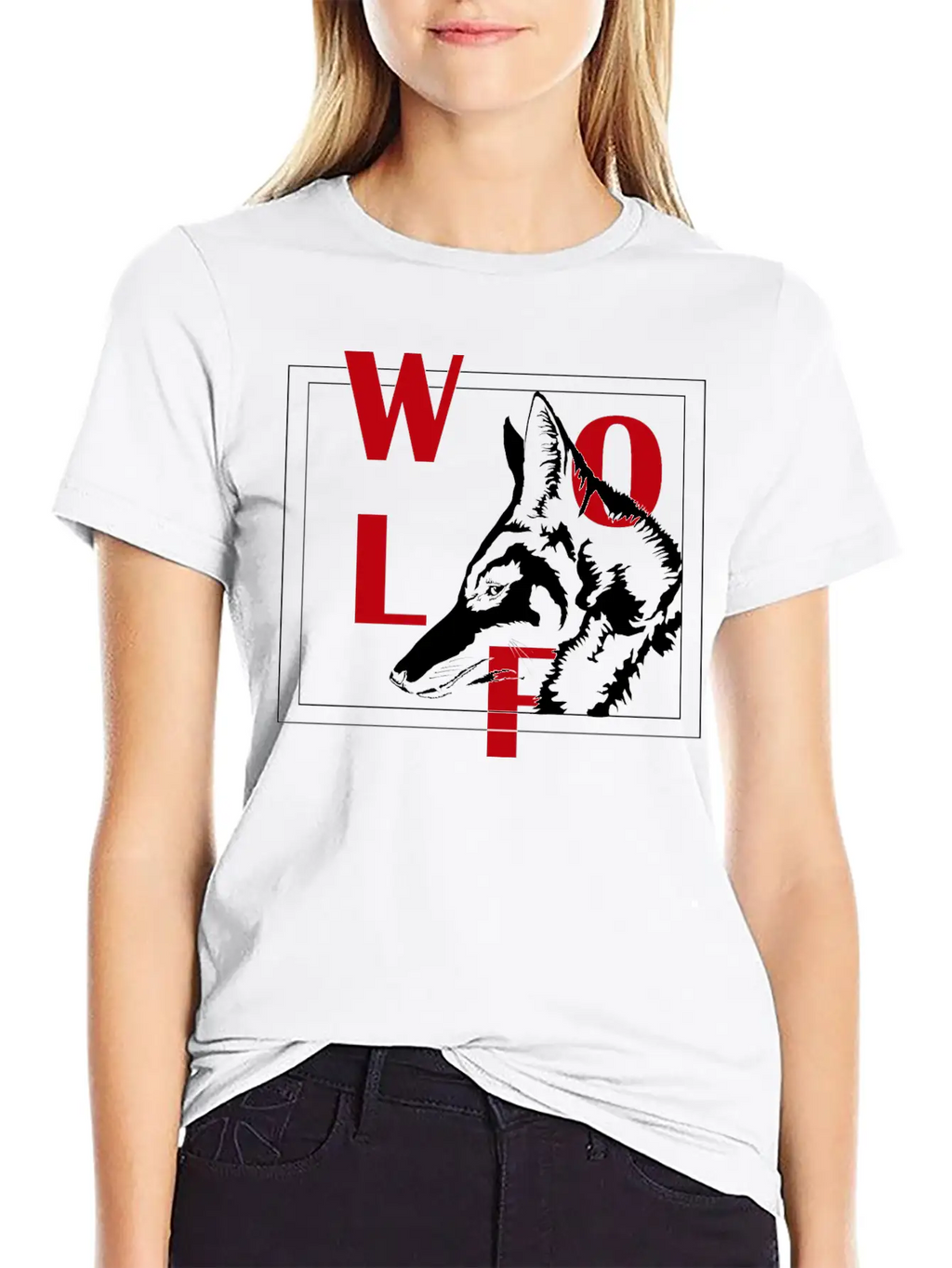 Wolf Typhograpy Art Animal Stylish Everyday T-Shirt – Unisex Basic Cotton Tee