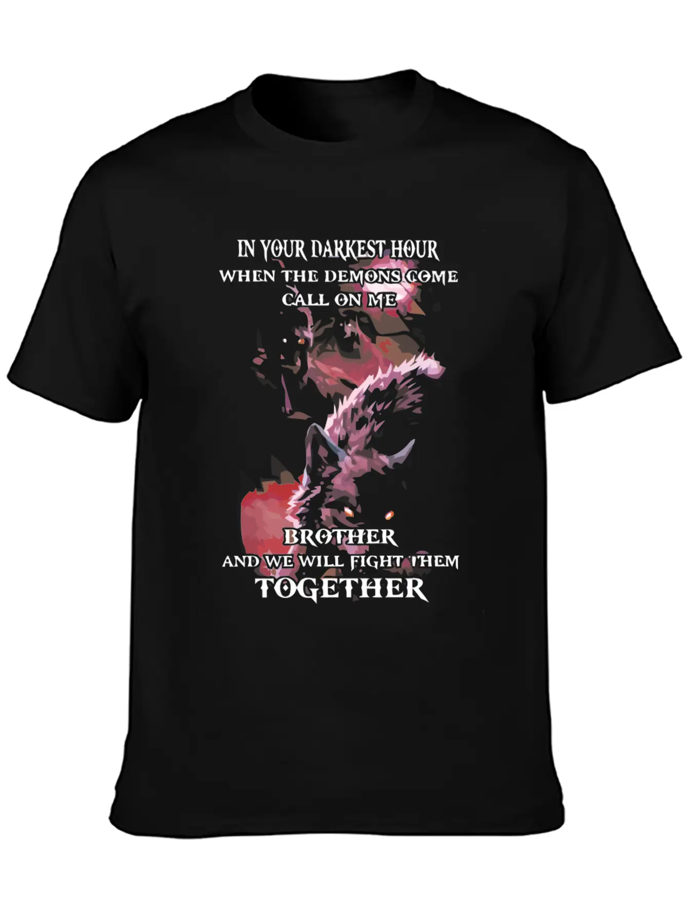 Wolf We Will Fight Them Together Stylish Everyday T-Shirt – Unisex Basic Cotton Tee