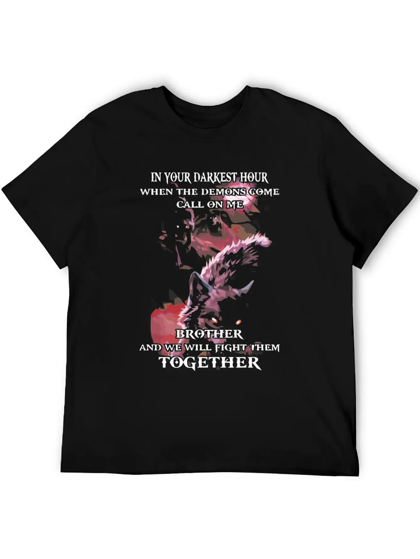 Wolf We Will Fight Them Together Stylish Everyday T-Shirt – Unisex Basic Cotton Tee