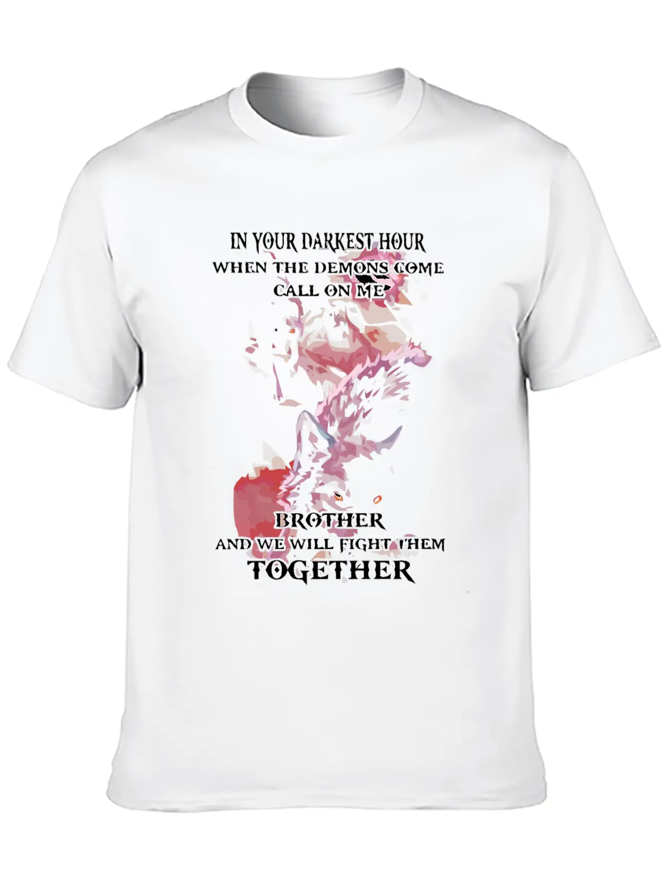 Wolf We Will Fight Them Together Stylish Everyday T-Shirt – Unisex Basic Cotton Tee