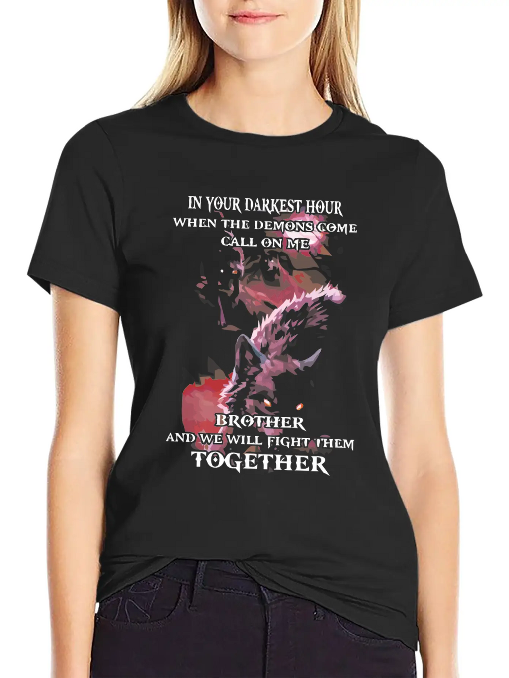 Wolf We Will Fight Them Together Stylish Everyday T-Shirt – Unisex Basic Cotton Tee