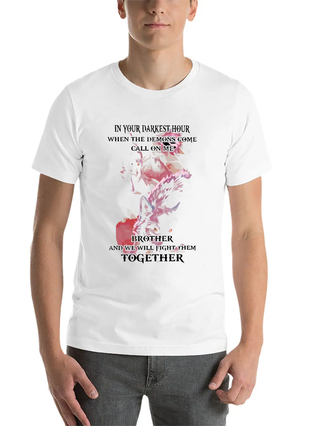 Wolf We Will Fight Them Together Stylish Everyday T-Shirt – Unisex Basic Cotton Tee