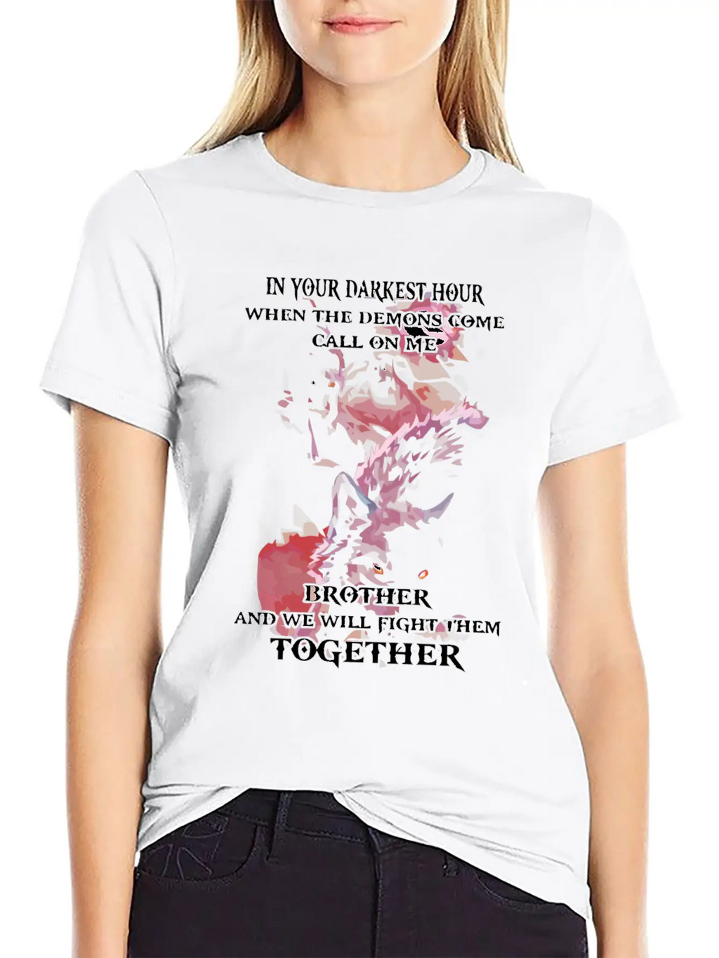Wolf We Will Fight Them Together Stylish Everyday T-Shirt – Unisex Basic Cotton Tee