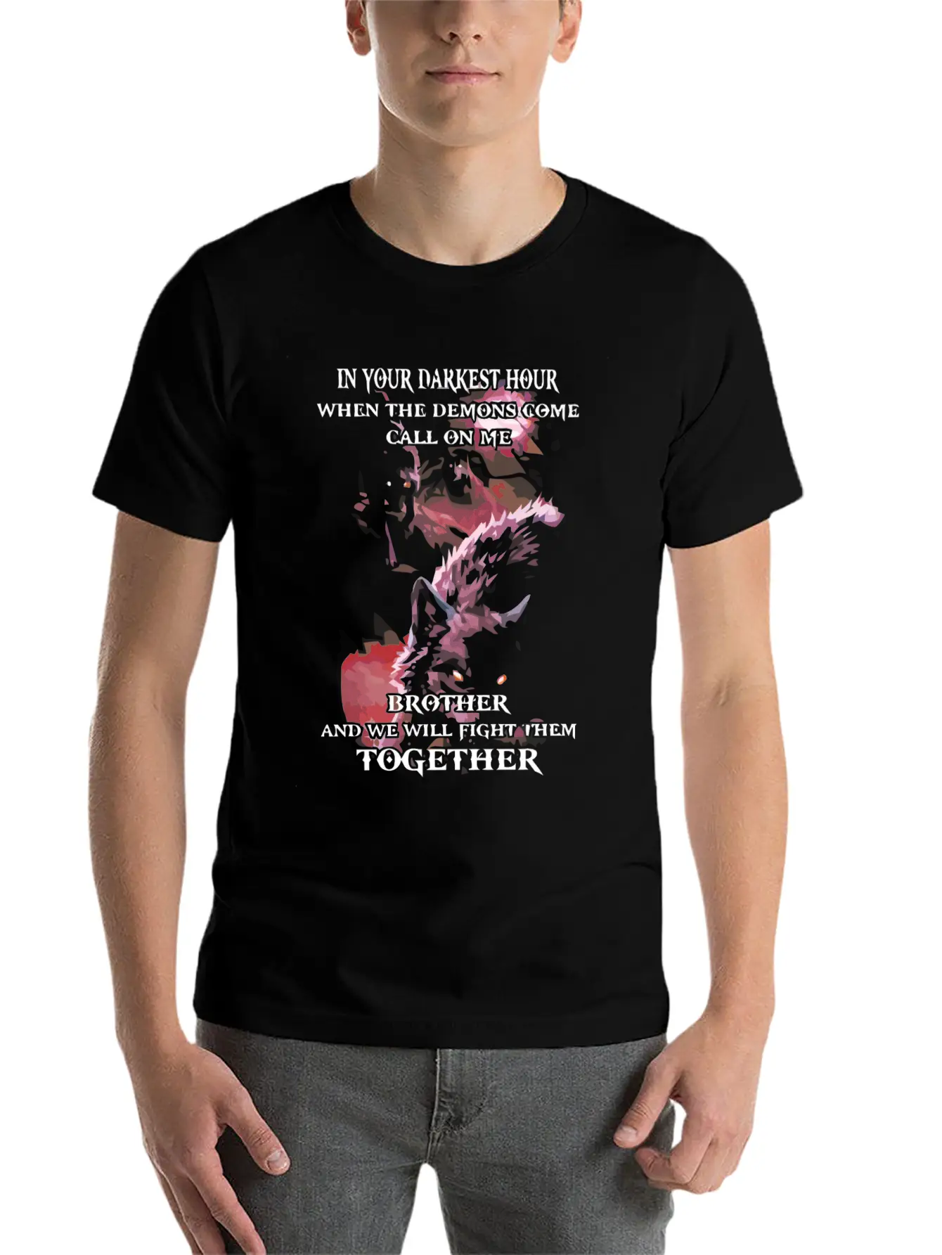 Wolf We Will Fight Them Together Stylish Everyday T-Shirt – Unisex Basic Cotton Tee