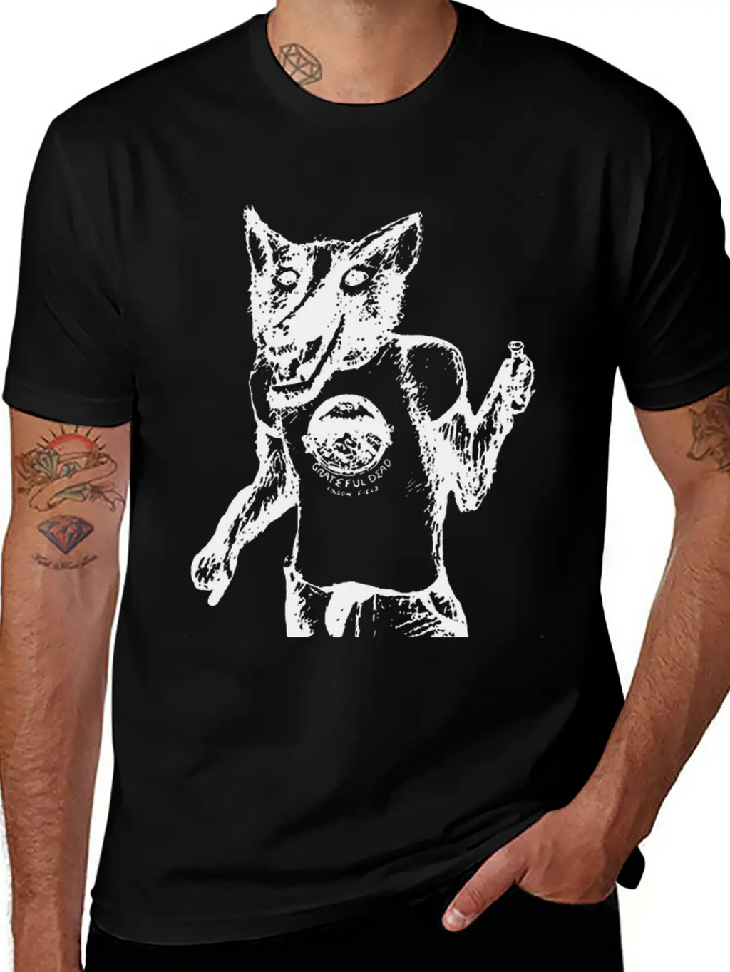 Wolf With T Shirt Essential Cotton Tee For Daily Outfits – Unisex Style