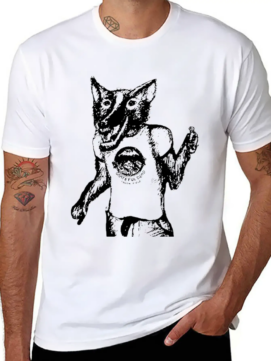 Wolf With T Shirt Essential Cotton Tee For Daily Outfits – Unisex Style