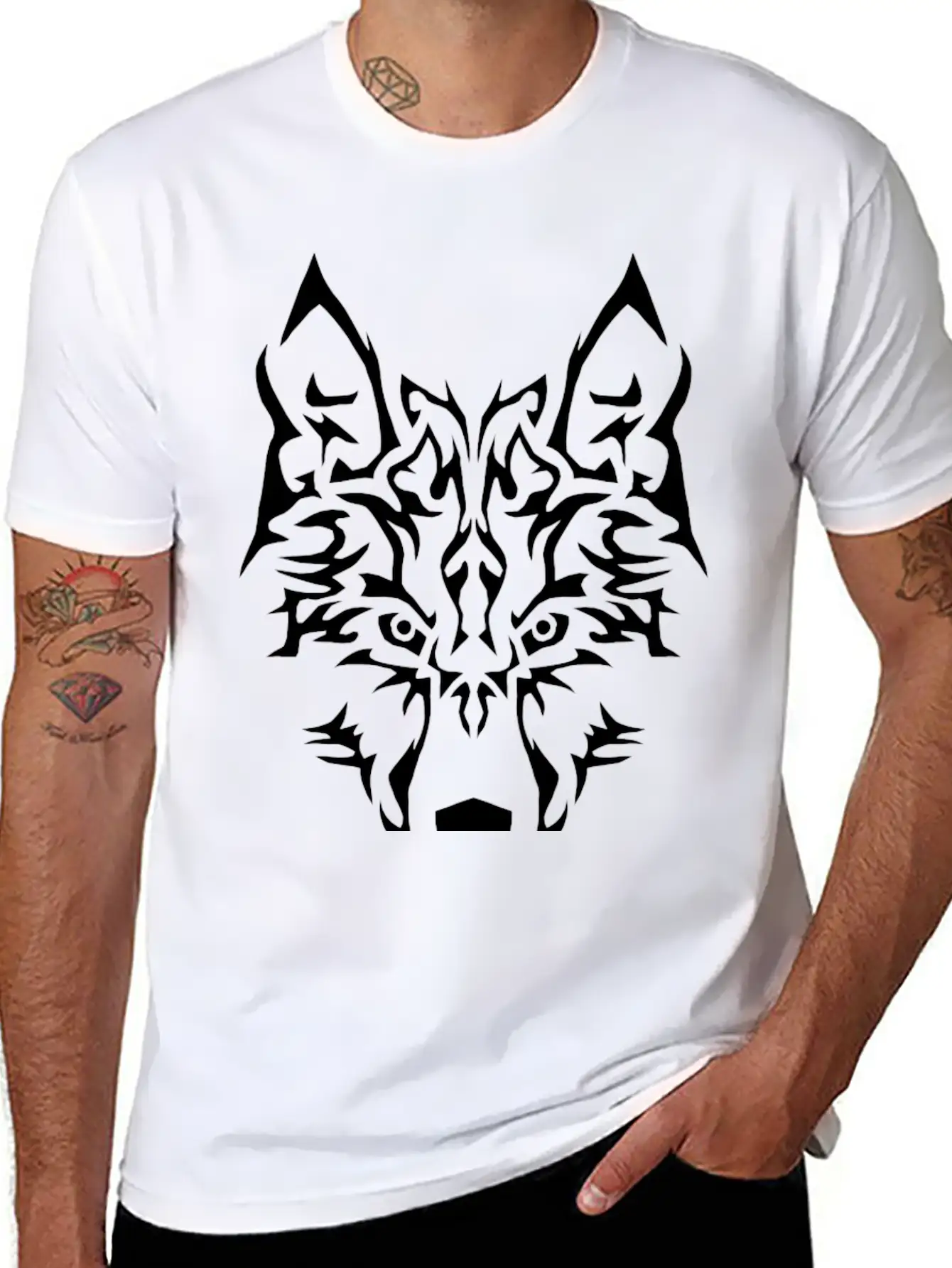 Wolf Wolfes Wolves Tribal85 Unisex Short Sleeve Soft Cotton T-Shirt – Casual Everyday Wear