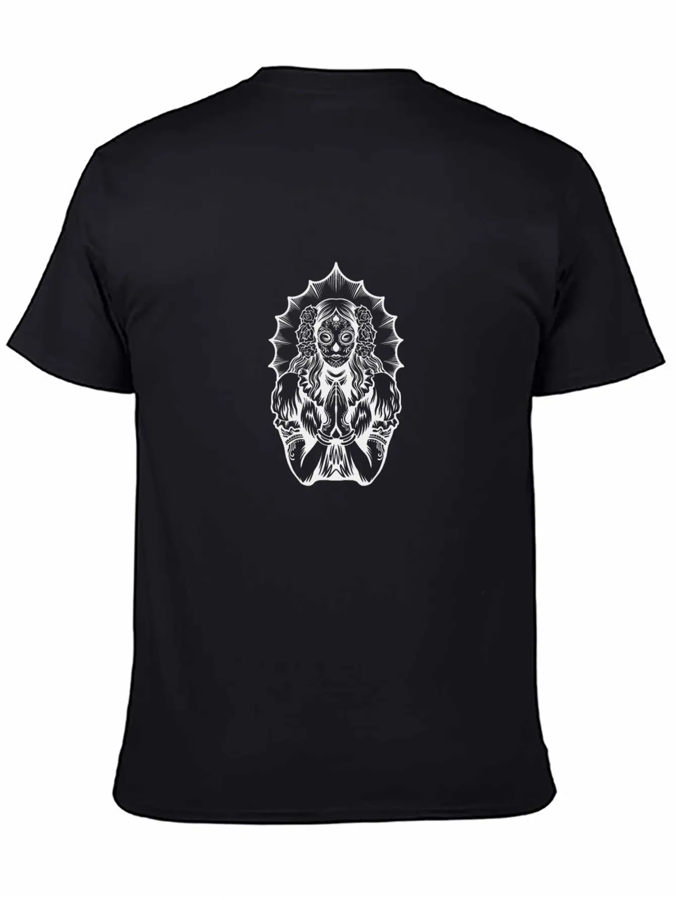 Woman Dia De Los Muertos Mexican Woman Praying Breathable Soft Cotton T-Shirt – Timeless Casual Look