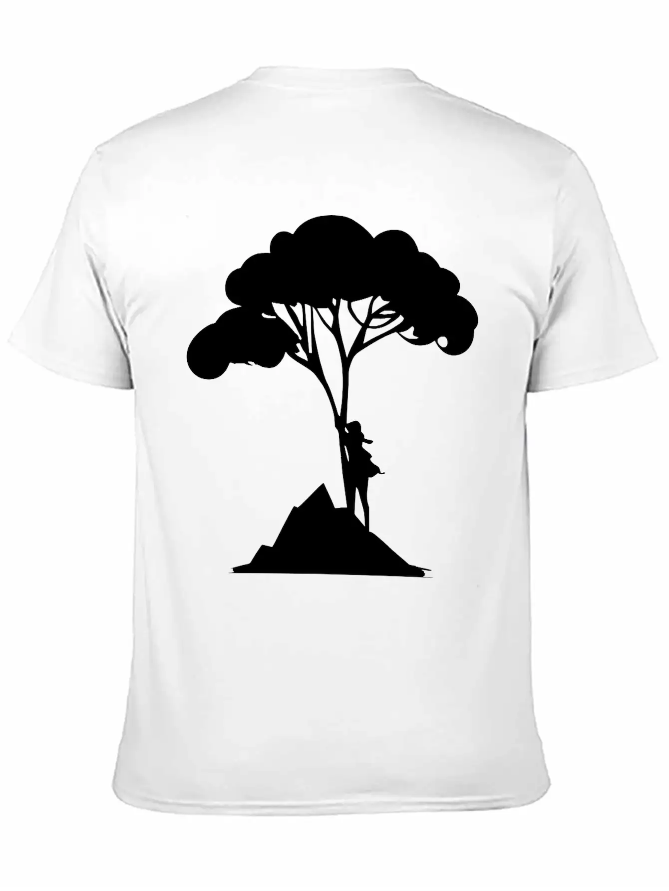 Woman Leaning On Tree Vector Unisex Casual T-Shirt – Clean Design For Daily Comfort