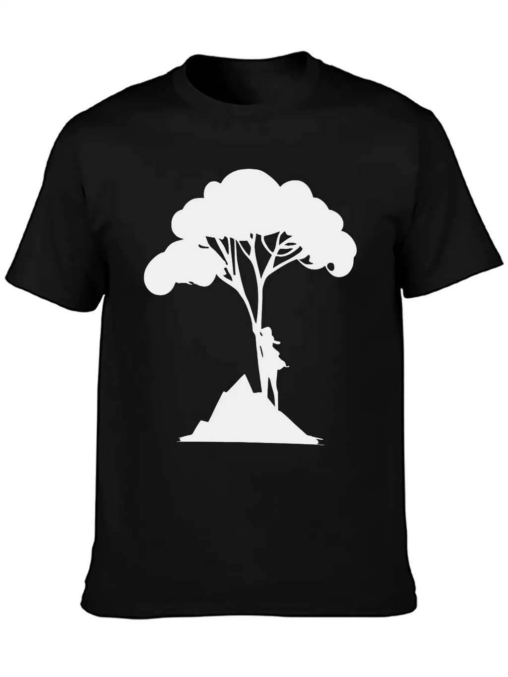 Woman Leaning On Tree Vector Unisex Casual T-Shirt – Clean Design For Daily Comfort