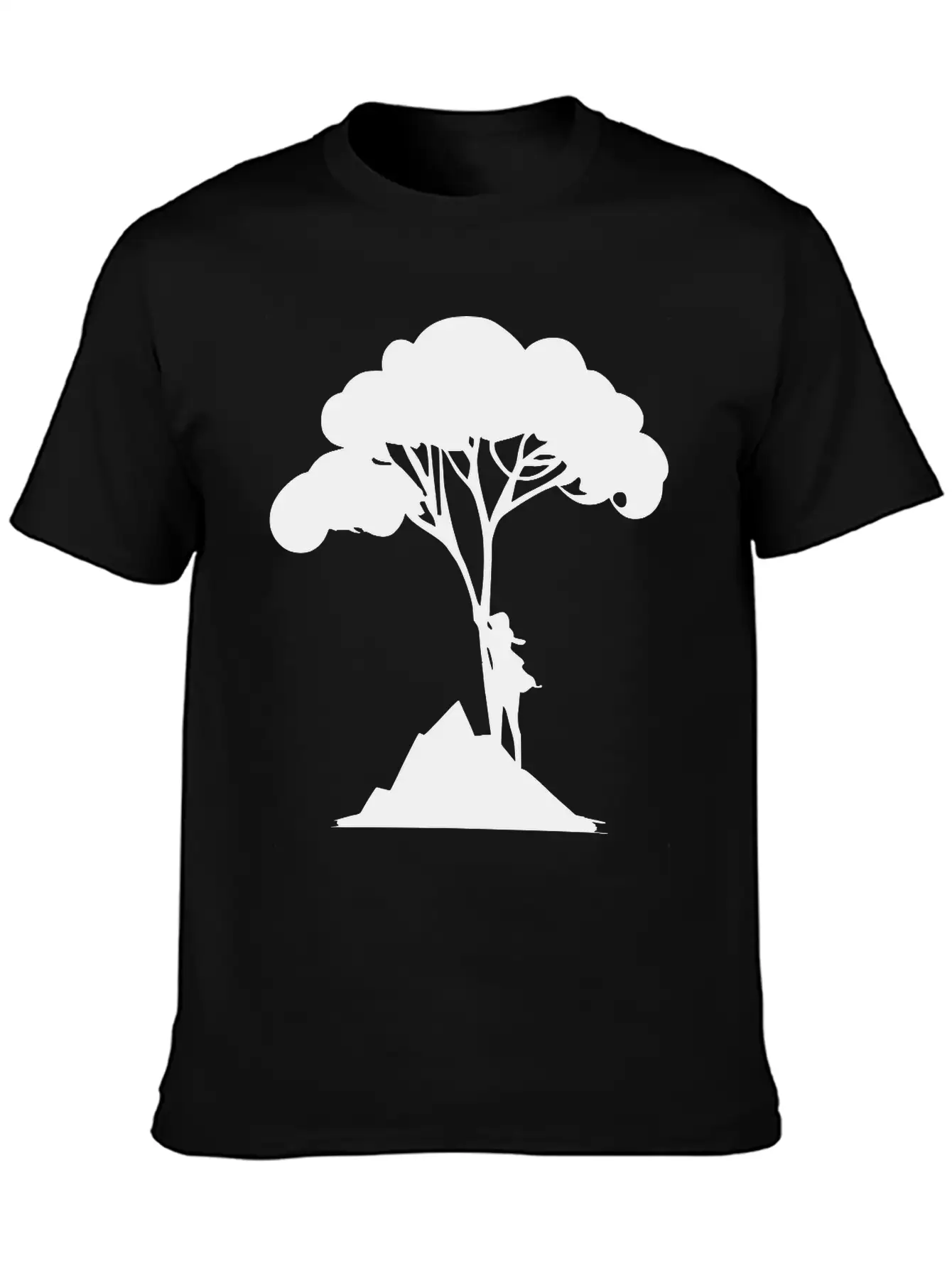 Woman Leaning On Tree Vector Unisex Casual T-Shirt – Clean Design For Daily Comfort