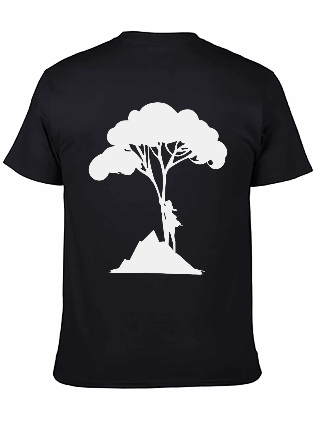Woman Leaning On Tree Vector Unisex Casual T-Shirt – Clean Design For Daily Comfort
