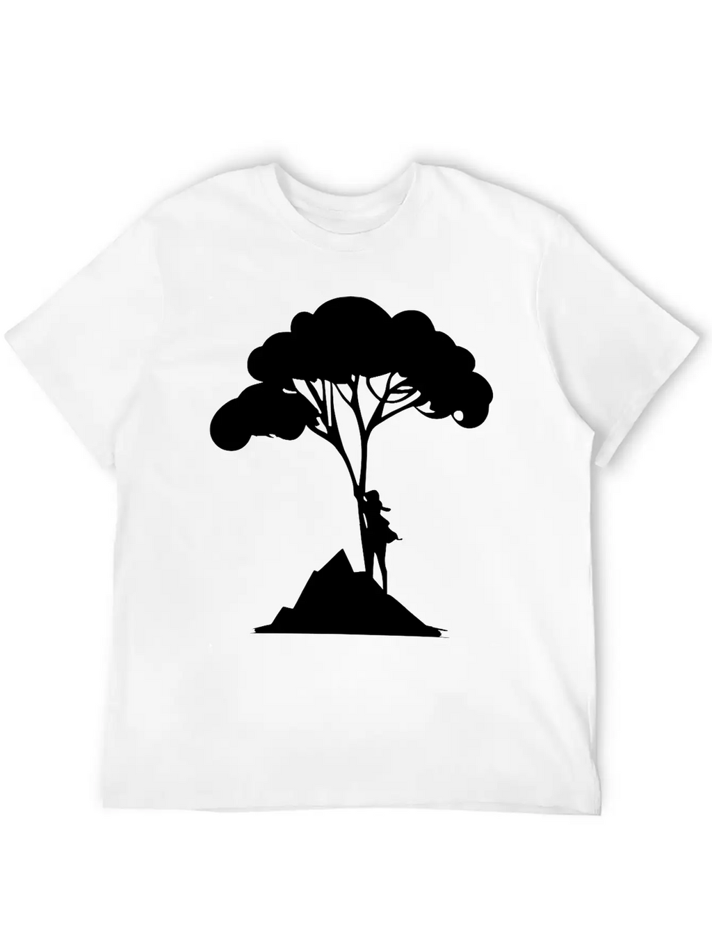 Woman Leaning On Tree Vector Unisex Casual T-Shirt – Clean Design For Daily Comfort