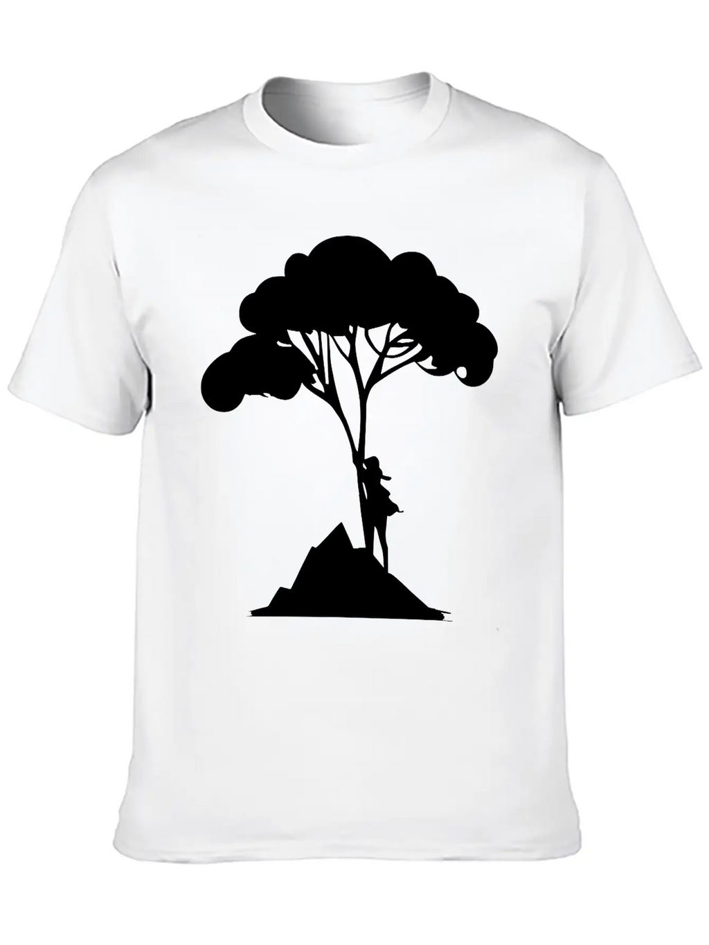 Woman Leaning On Tree Vector Unisex Casual T-Shirt – Clean Design For Daily Comfort