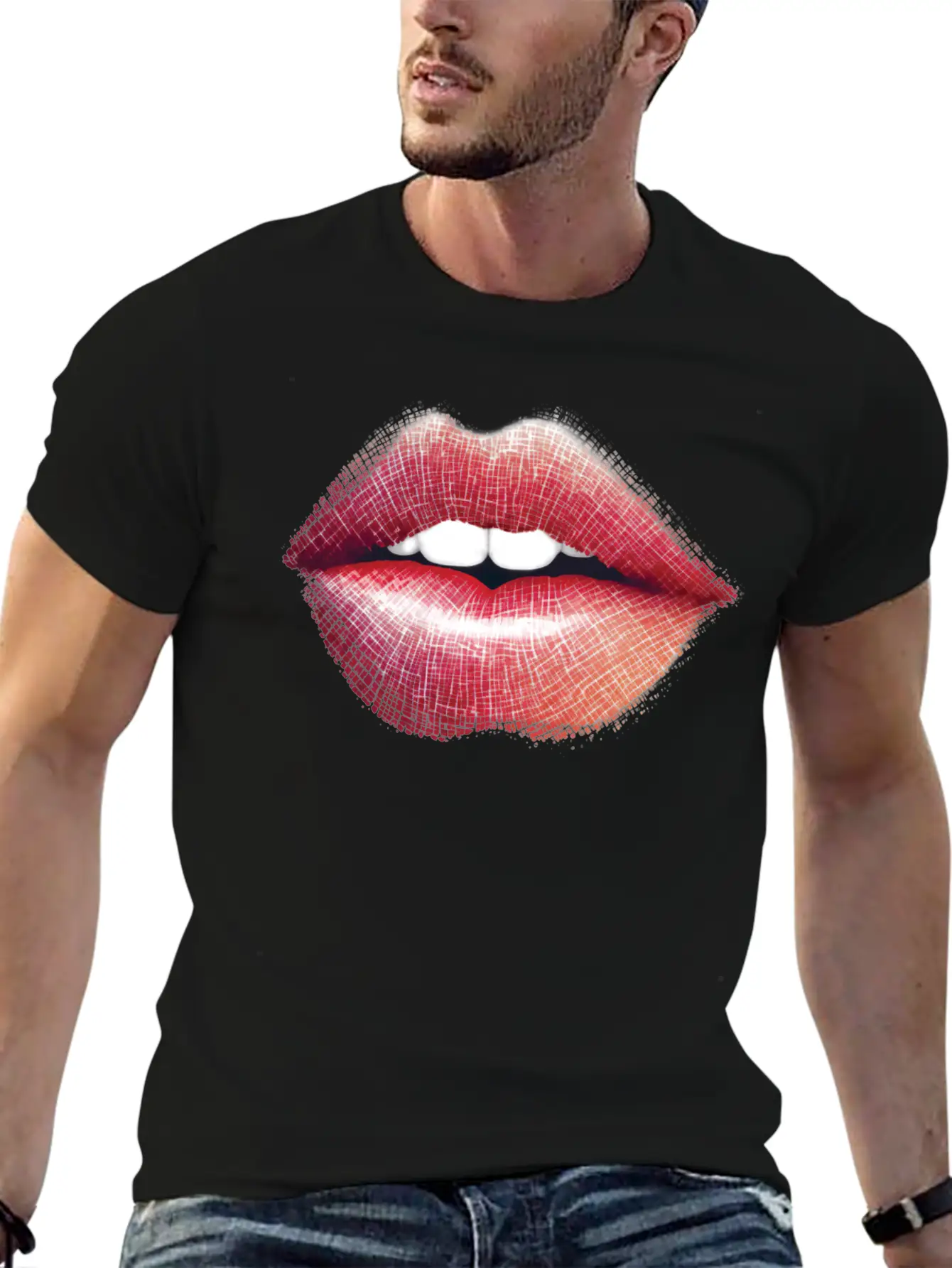 Woman Lips Kiss Unisex Short Sleeve Soft Cotton T-Shirt – Casual Everyday Wear