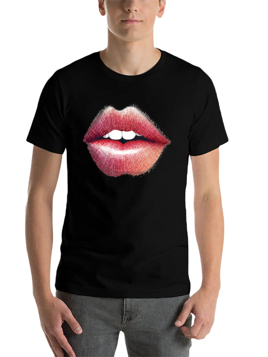 Woman Lips Kiss Unisex Short Sleeve Soft Cotton T-Shirt – Casual Everyday Wear