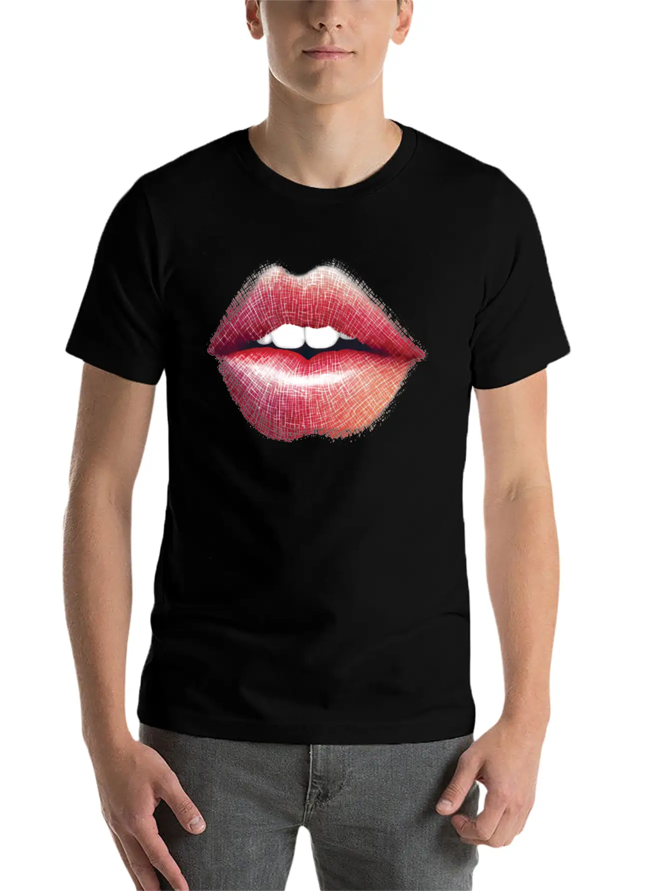 Woman Lips Kiss Unisex Short Sleeve Soft Cotton T-Shirt – Casual Everyday Wear