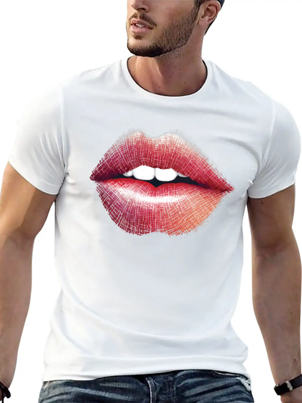 Woman Lips Kiss Unisex Short Sleeve Soft Cotton T-Shirt – Casual Everyday Wear