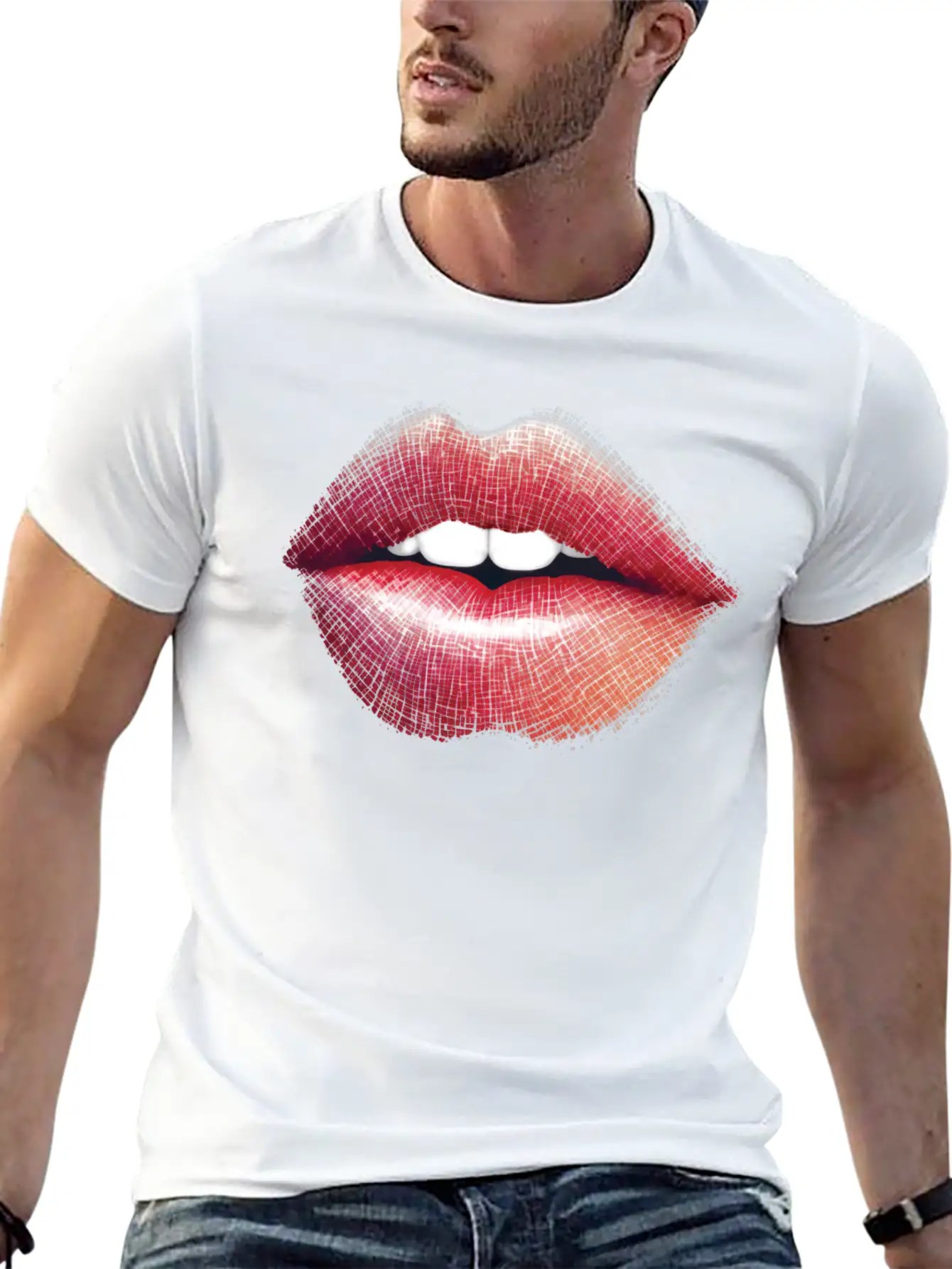 Woman Lips Kiss Unisex Short Sleeve Soft Cotton T-Shirt – Casual Everyday Wear