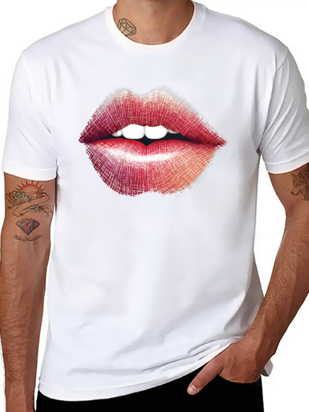 Woman Lips Kiss Unisex Short Sleeve Soft Cotton T-Shirt – Casual Everyday Wear