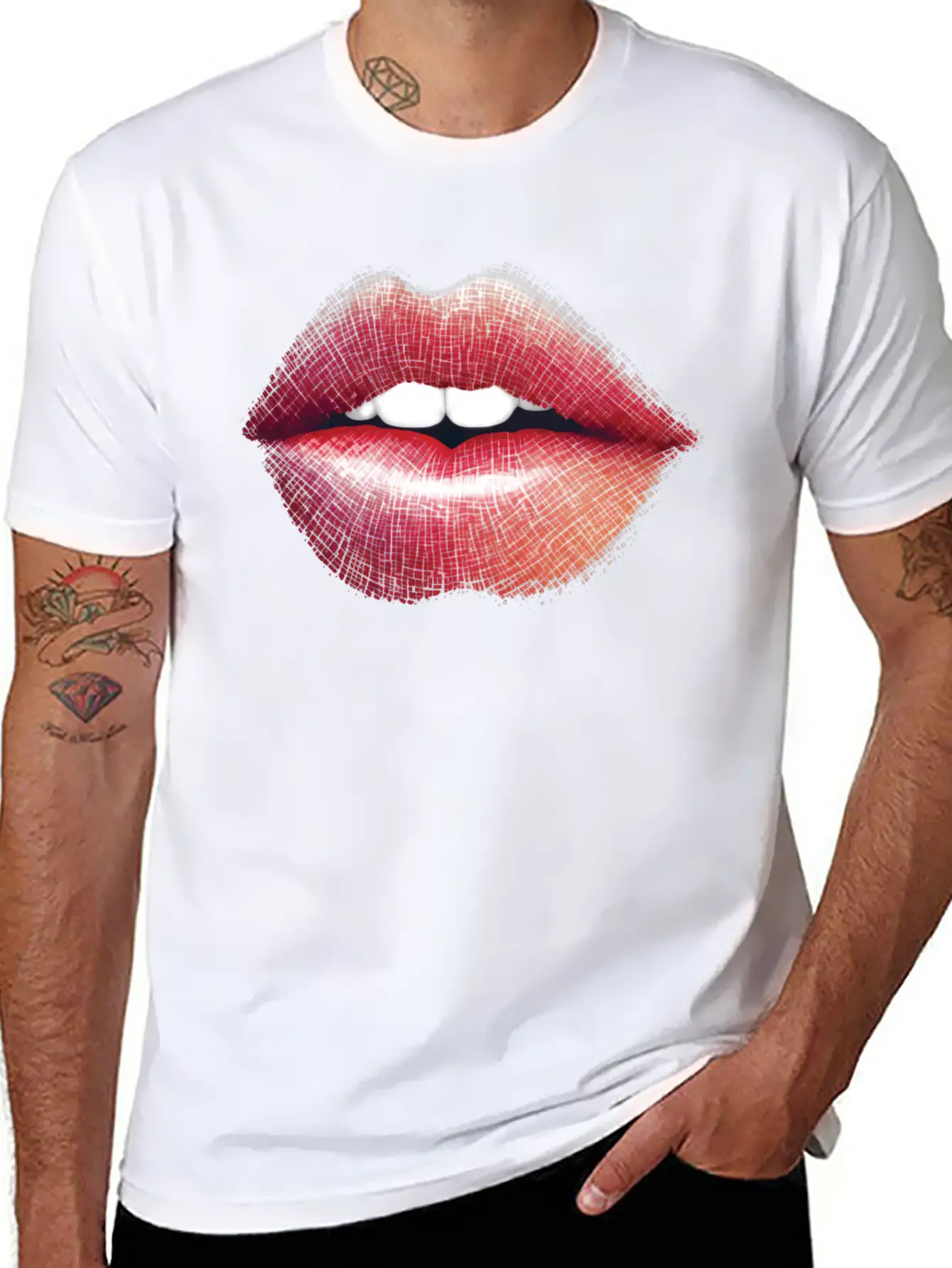 Woman Lips Kiss Unisex Short Sleeve Soft Cotton T-Shirt – Casual Everyday Wear