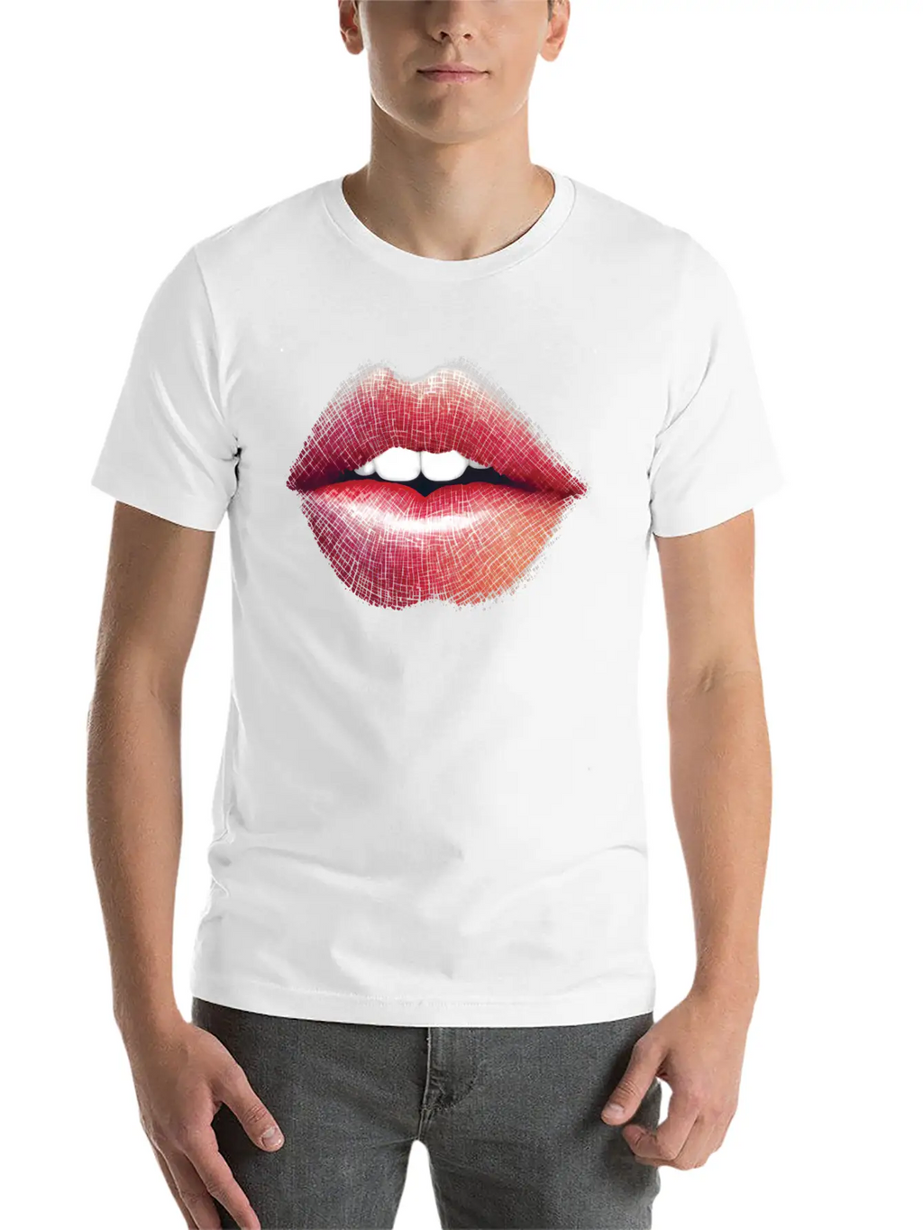 Woman Lips Kiss Unisex Short Sleeve Soft Cotton T-Shirt – Casual Everyday Wear