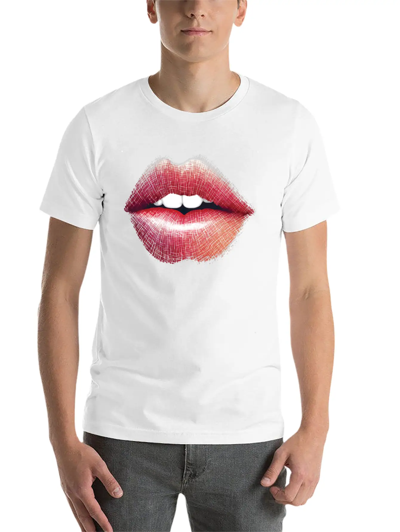 Woman Lips Kiss Unisex Short Sleeve Soft Cotton T-Shirt – Casual Everyday Wear