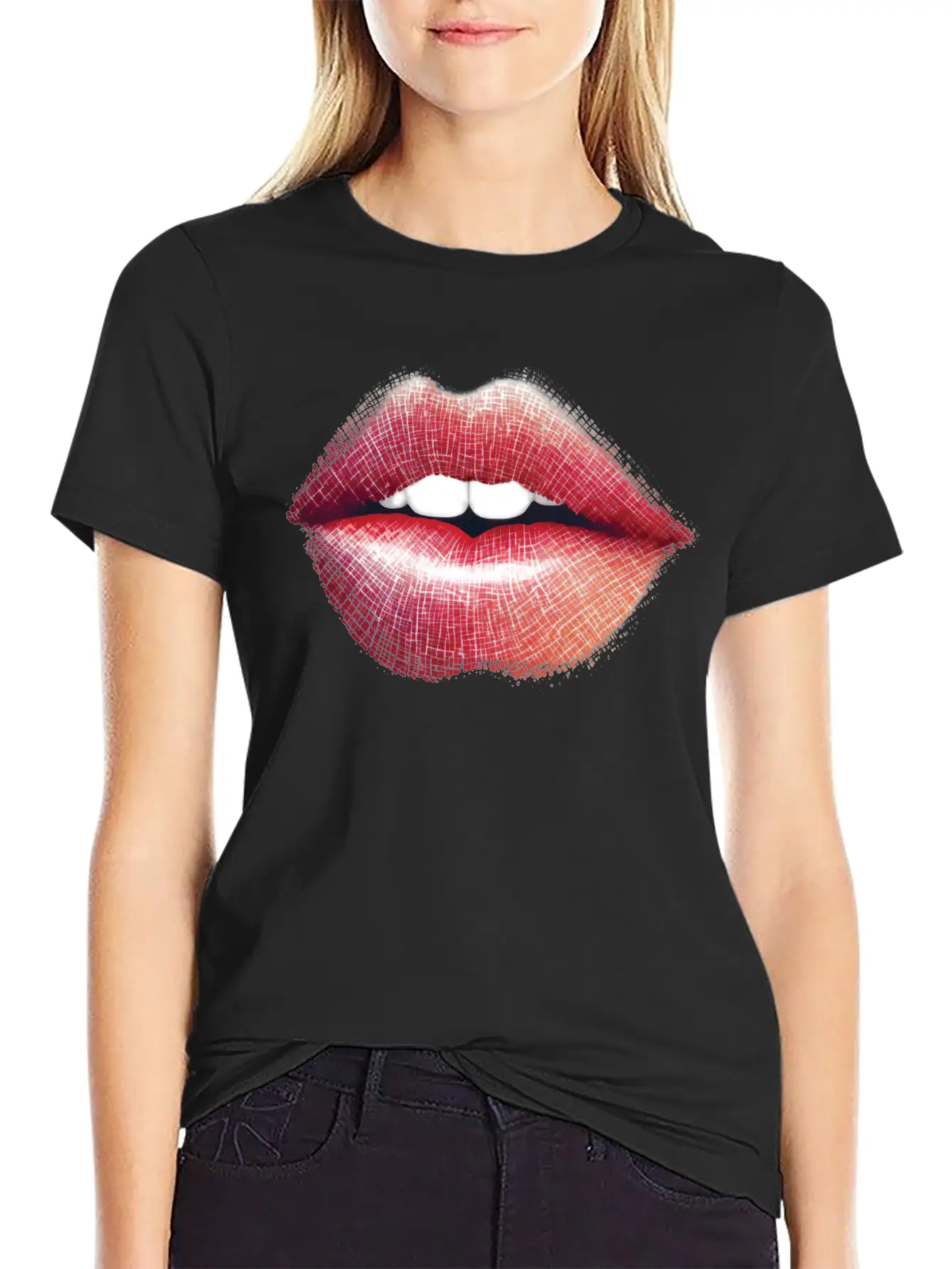 Woman Lips Kiss Unisex Short Sleeve Soft Cotton T-Shirt – Casual Everyday Wear
