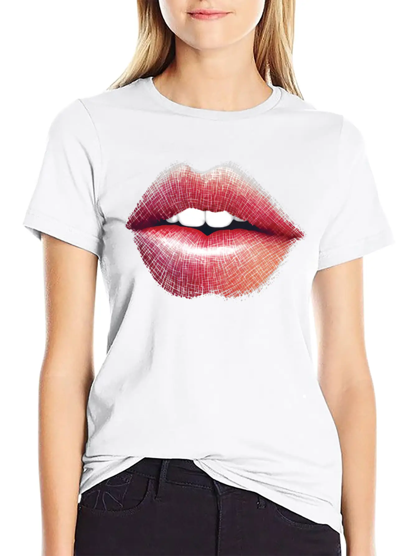 Woman Lips Kiss Unisex Short Sleeve Soft Cotton T-Shirt – Casual Everyday Wear