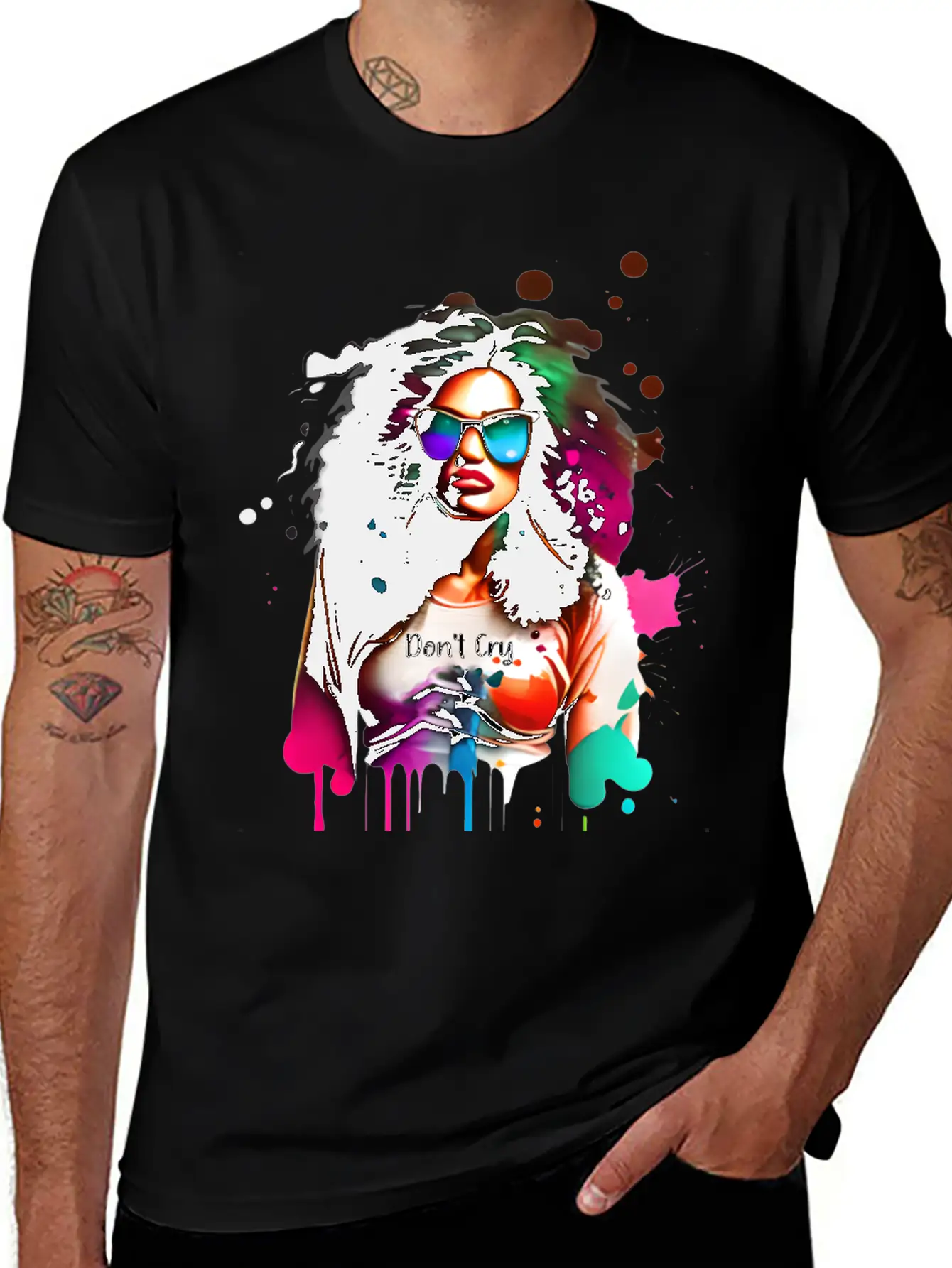 Woman Wearing Sunglasses And Don't Cry Top Unisex Casual T-Shirt – Clean Design For Daily Comfort