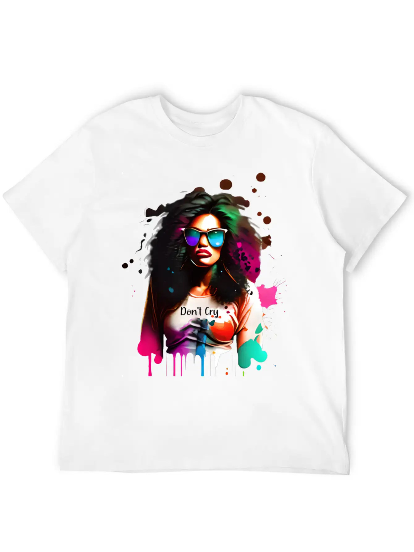 Woman Wearing Sunglasses And Don't Cry Top Unisex Casual T-Shirt – Clean Design For Daily Comfort