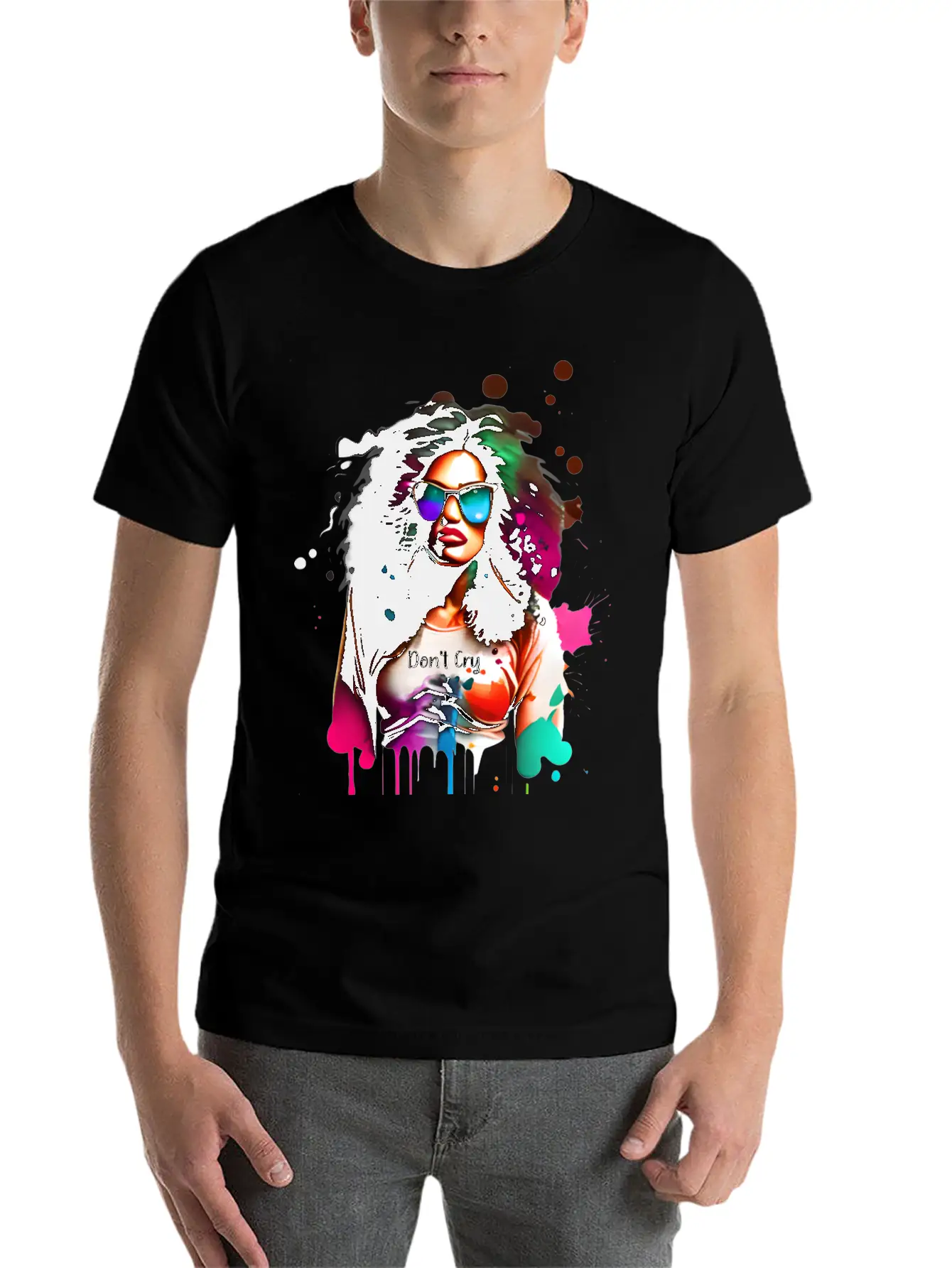 Woman Wearing Sunglasses And Don't Cry Top Unisex Casual T-Shirt – Clean Design For Daily Comfort