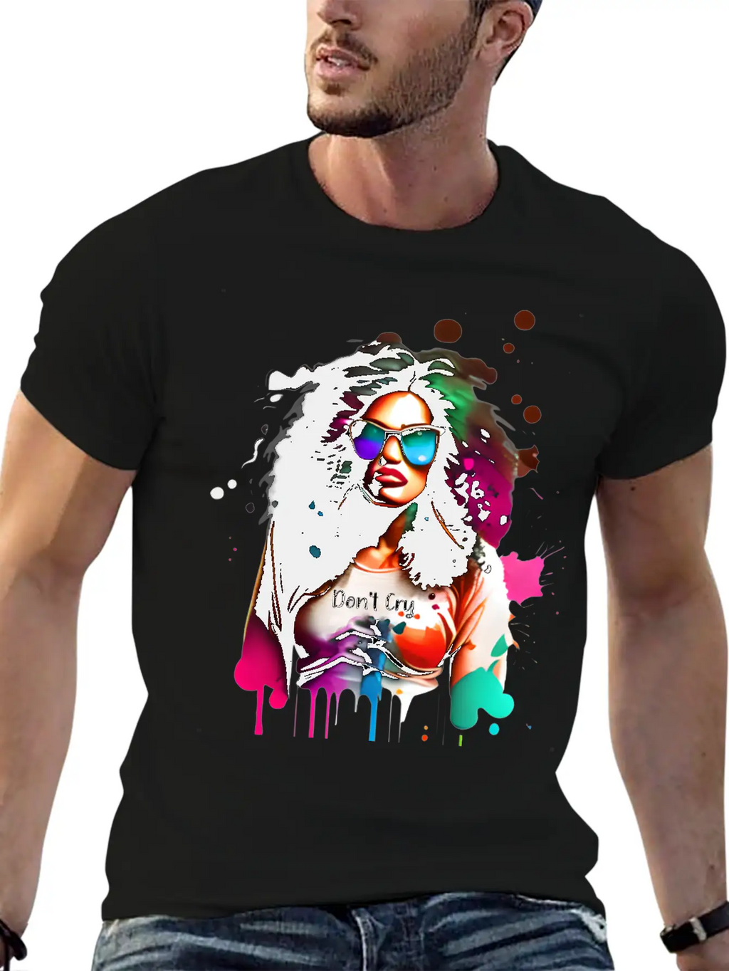 Woman Wearing Sunglasses And Don't Cry Top Unisex Casual T-Shirt – Clean Design For Daily Comfort
