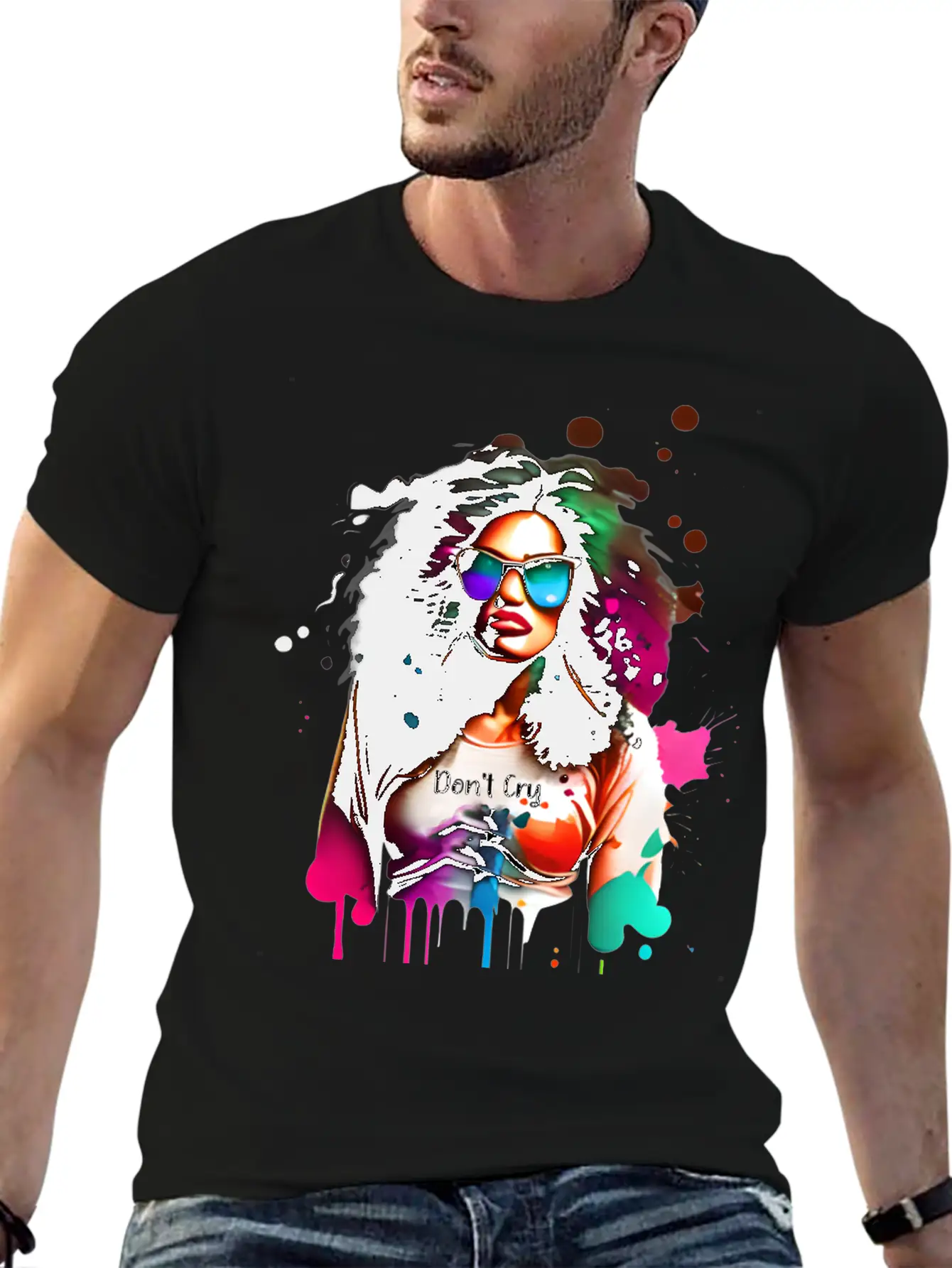 Woman Wearing Sunglasses And Don't Cry Top Unisex Casual T-Shirt – Clean Design For Daily Comfort