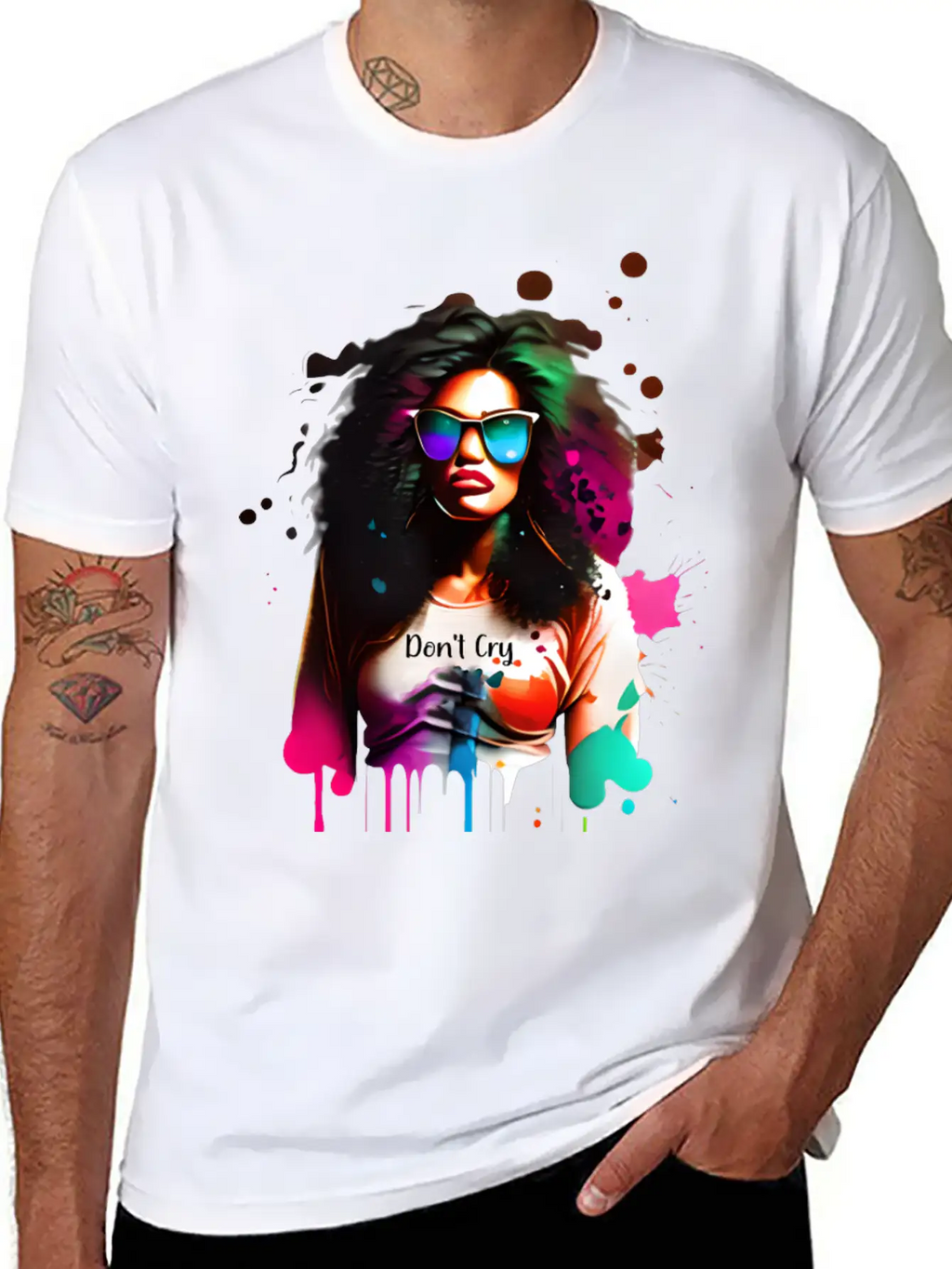 Woman Wearing Sunglasses And Don't Cry Top Unisex Casual T-Shirt – Clean Design For Daily Comfort