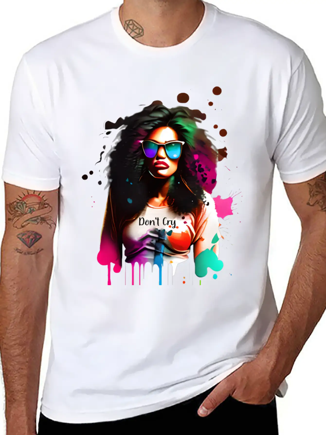 Woman Wearing Sunglasses And Don't Cry Top Unisex Casual T-Shirt – Clean Design For Daily Comfort