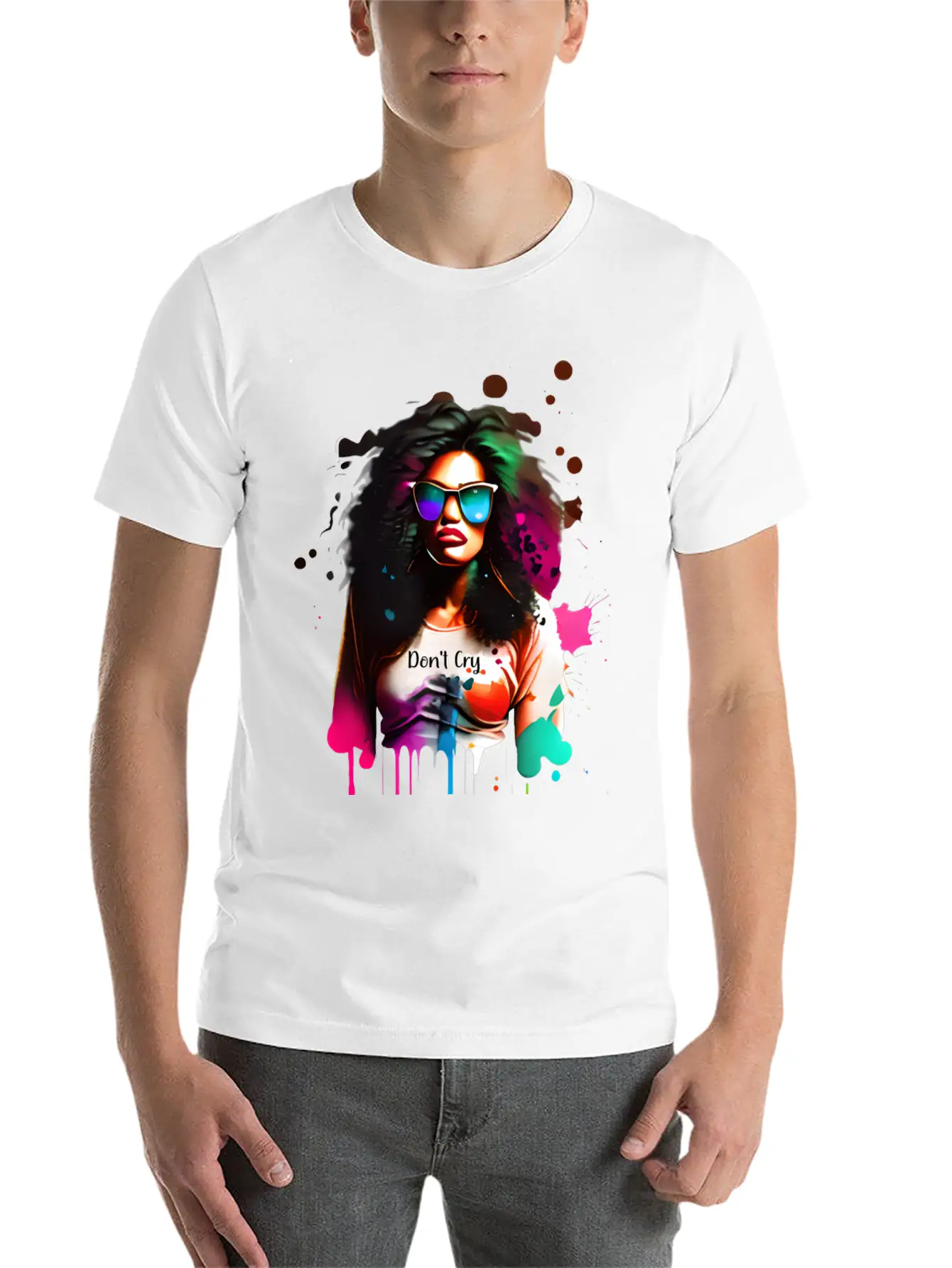 Woman Wearing Sunglasses And Don't Cry Top Unisex Casual T-Shirt – Clean Design For Daily Comfort