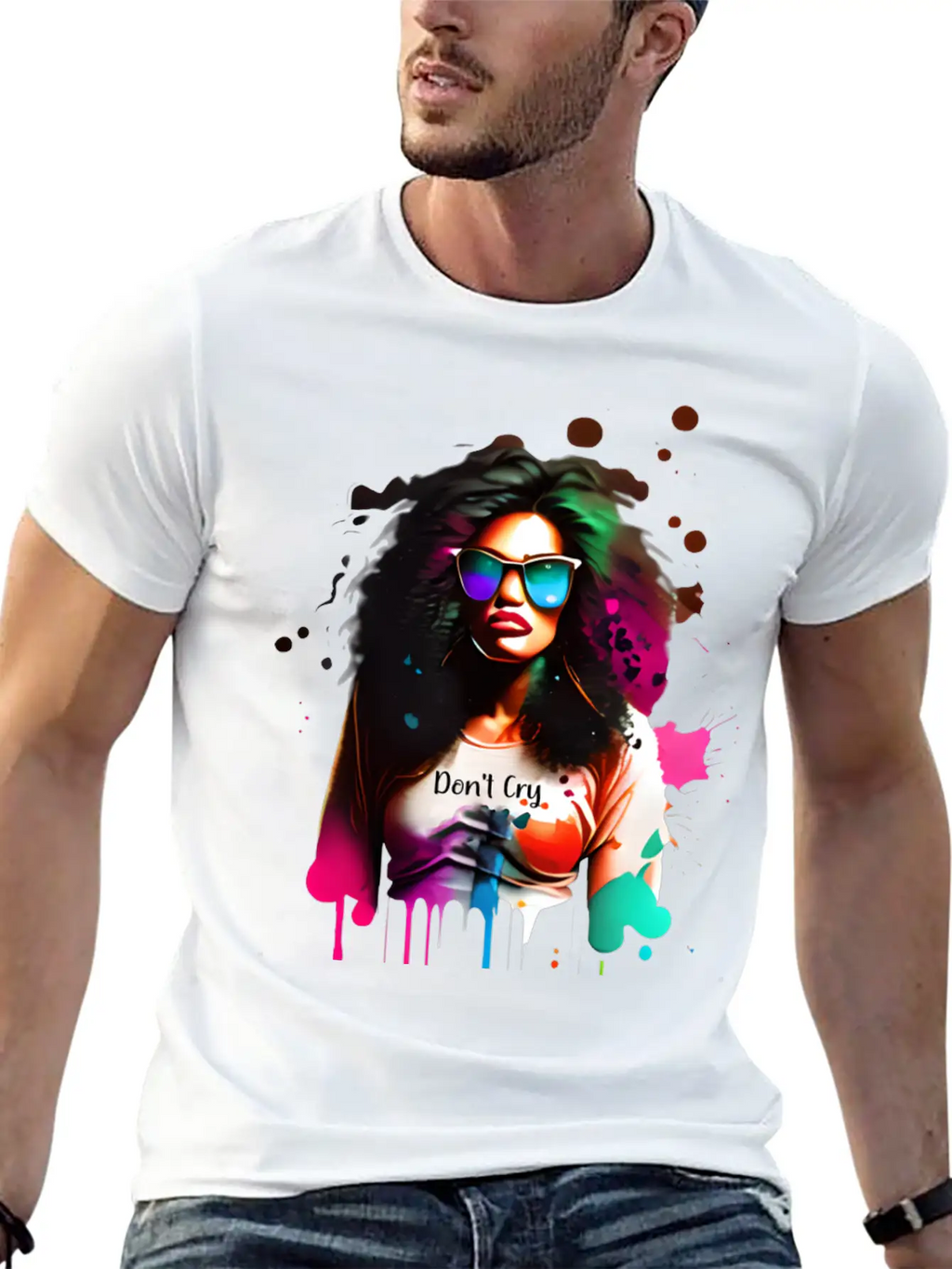 Woman Wearing Sunglasses And Don't Cry Top Unisex Casual T-Shirt – Clean Design For Daily Comfort