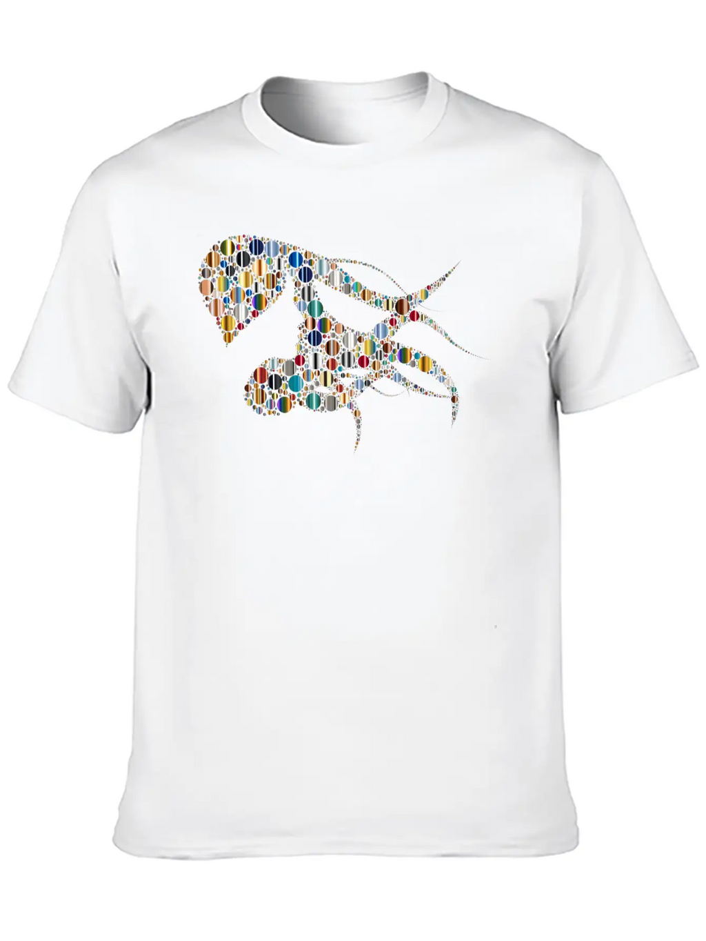 Woman With Colorful Flowing Circles Hair 5 Unisex Casual T-Shirt – Clean Design For Daily Comfort