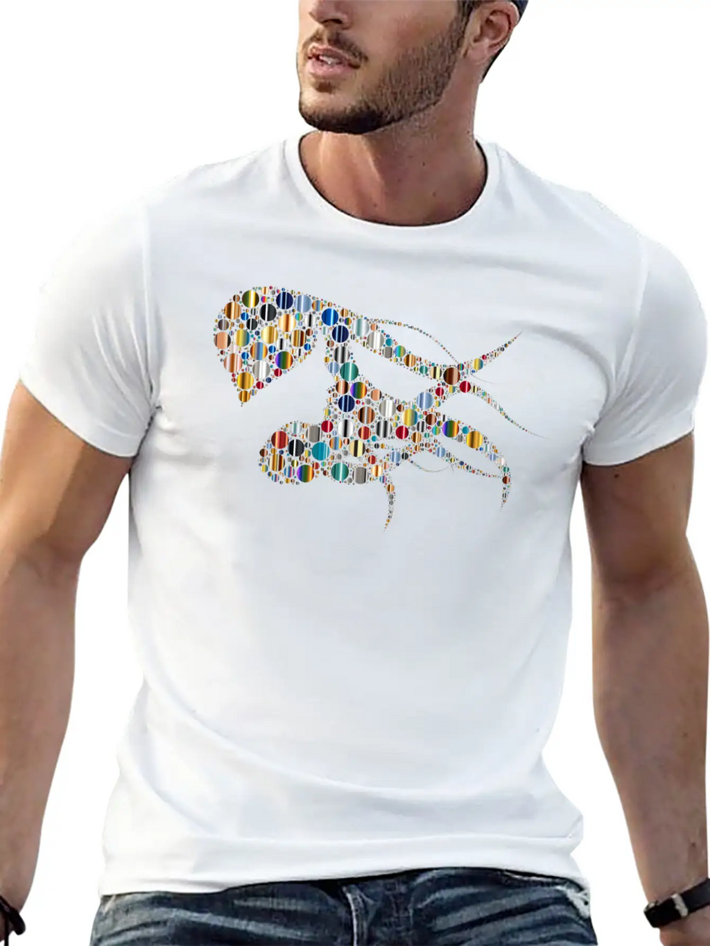 Woman With Colorful Flowing Circles Hair 5 Unisex Casual T-Shirt – Clean Design For Daily Comfort