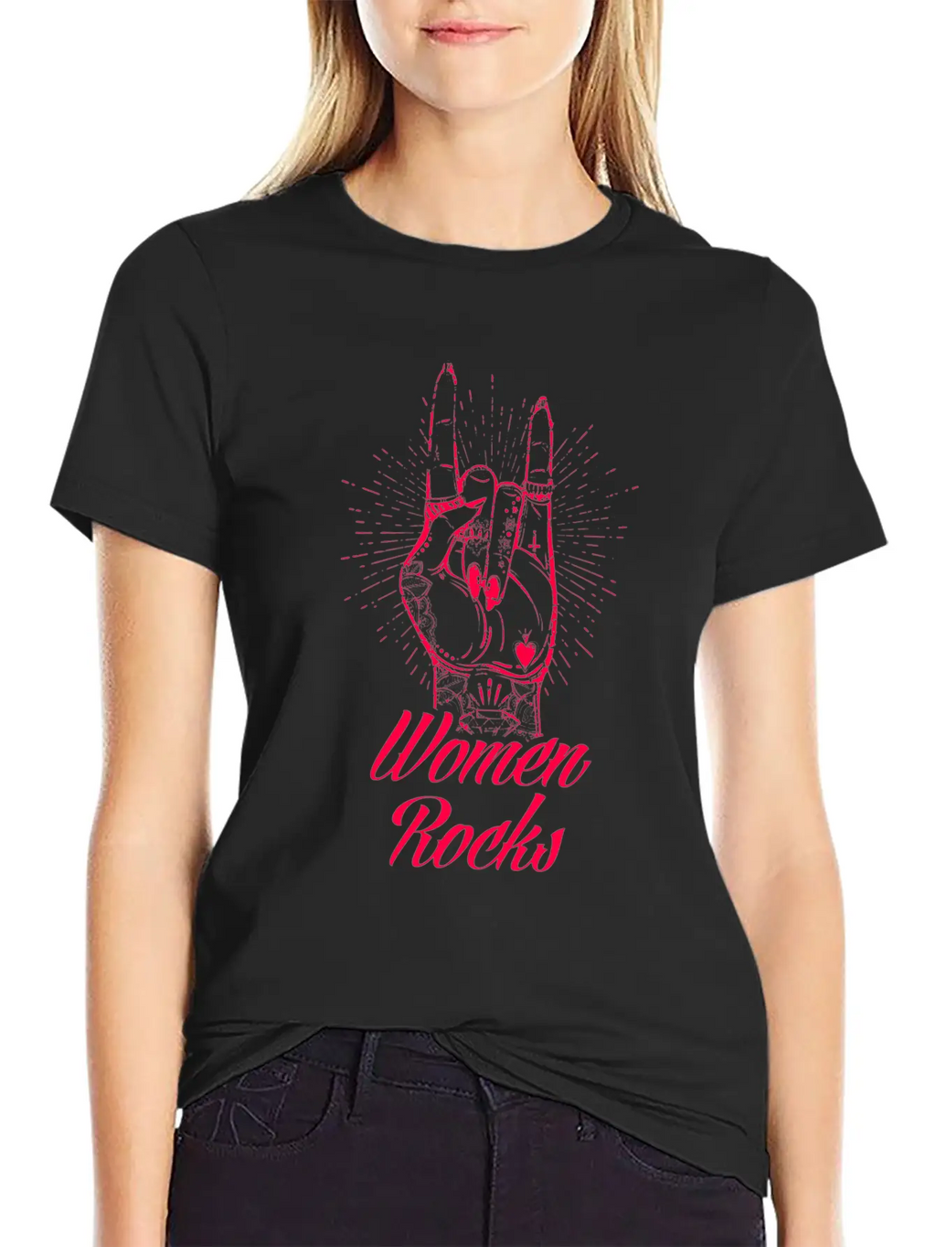 Women Rocks Power Tattoo Rights Nails Gift Idea Unisex Short Sleeve Soft Cotton T-Shirt – Casual Everyday Wear