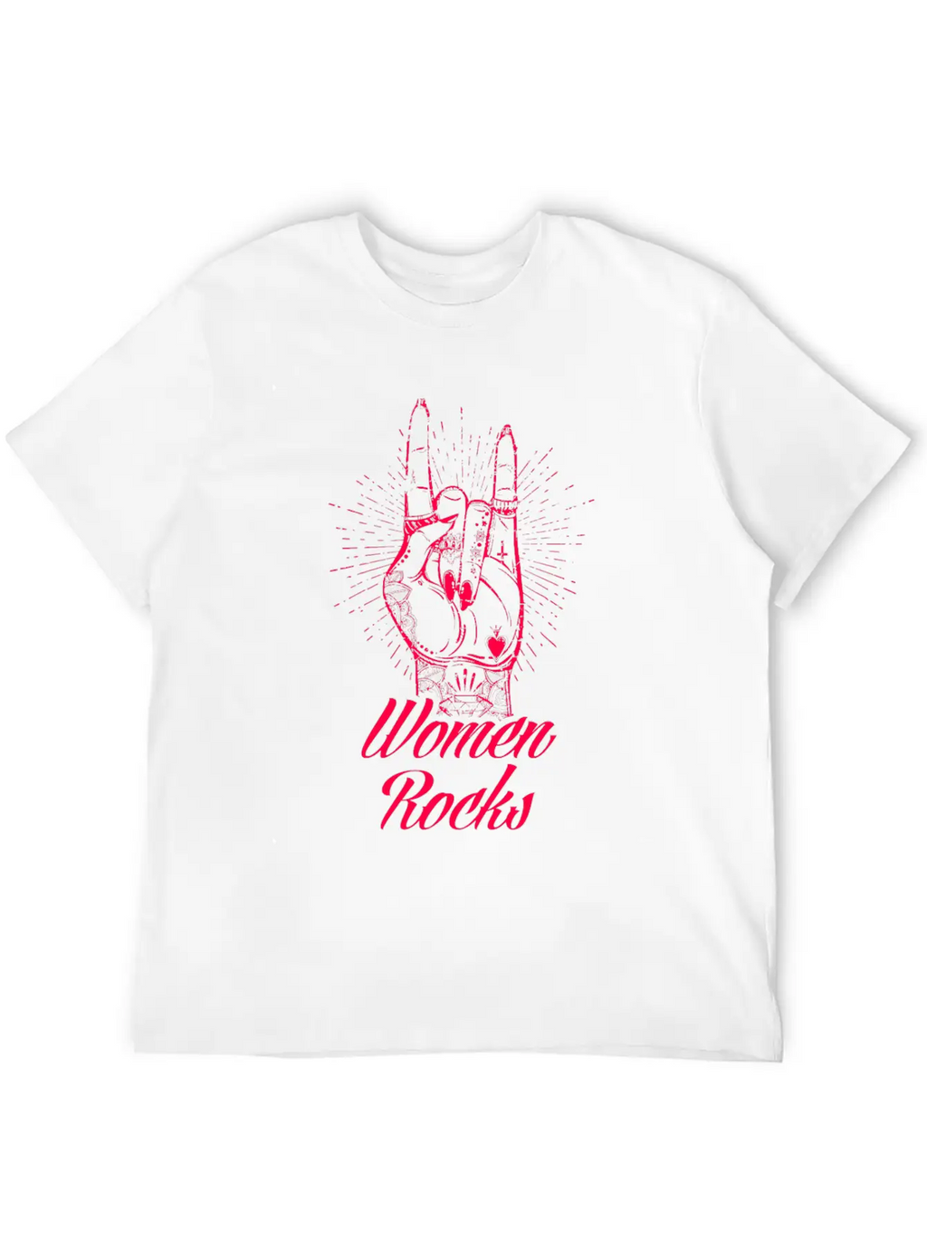 Women Rocks Power Tattoo Rights Nails Gift Idea Unisex Short Sleeve Soft Cotton T-Shirt – Casual Everyday Wear