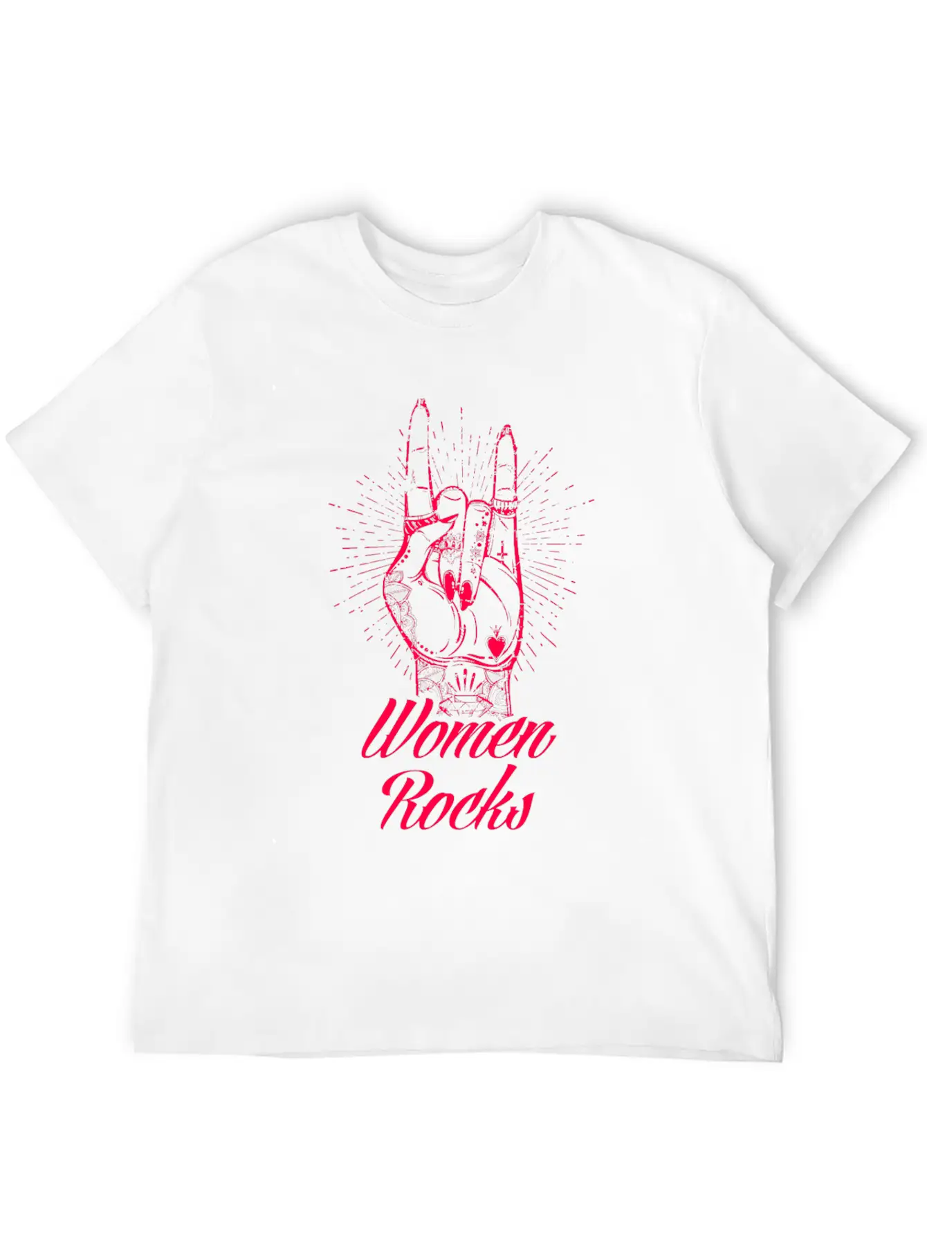 Women Rocks Power Tattoo Rights Nails Gift Idea Unisex Short Sleeve Soft Cotton T-Shirt – Casual Everyday Wear