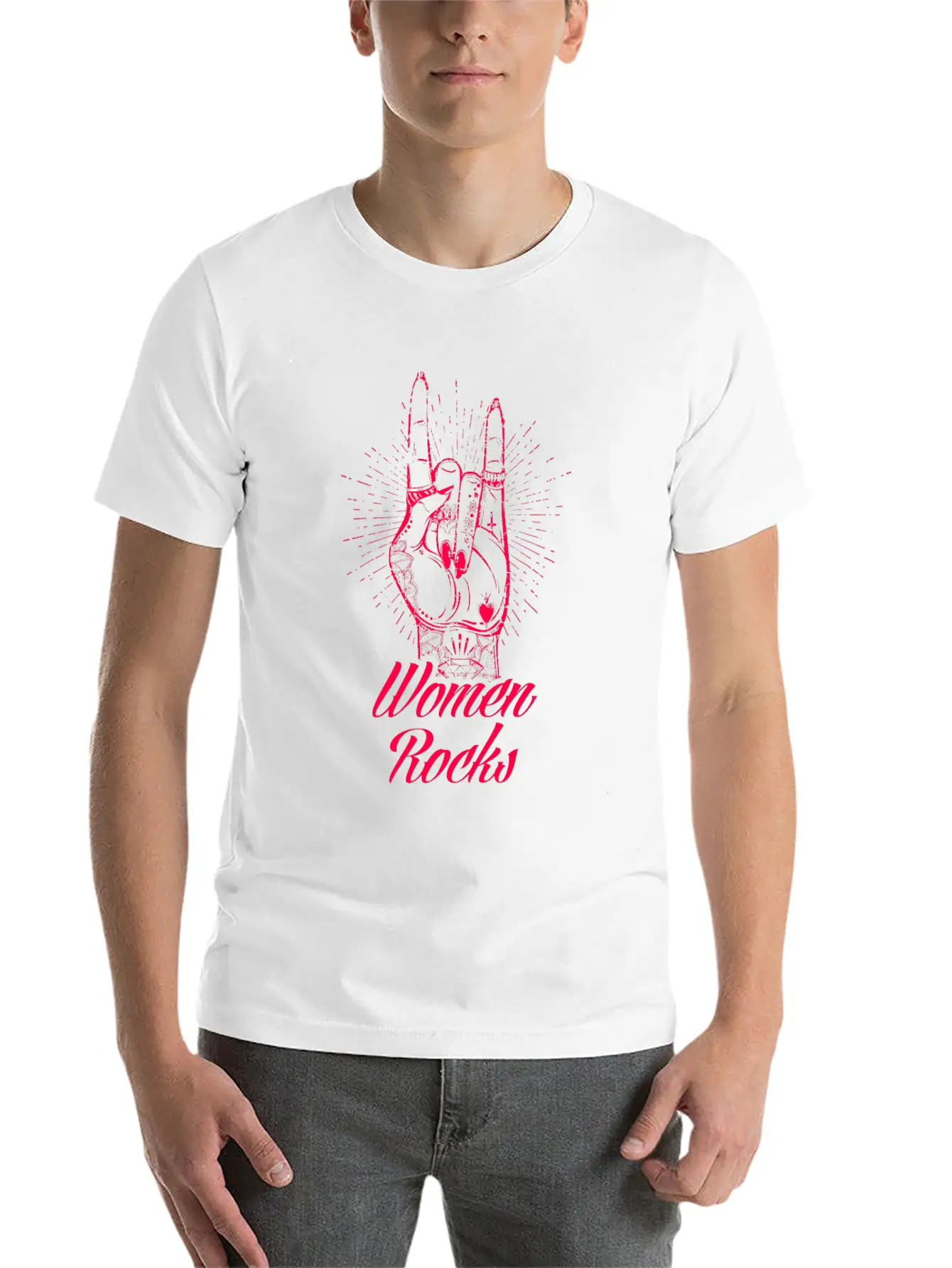 Women Rocks Power Tattoo Rights Nails Gift Idea Unisex Short Sleeve Soft Cotton T-Shirt – Casual Everyday Wear