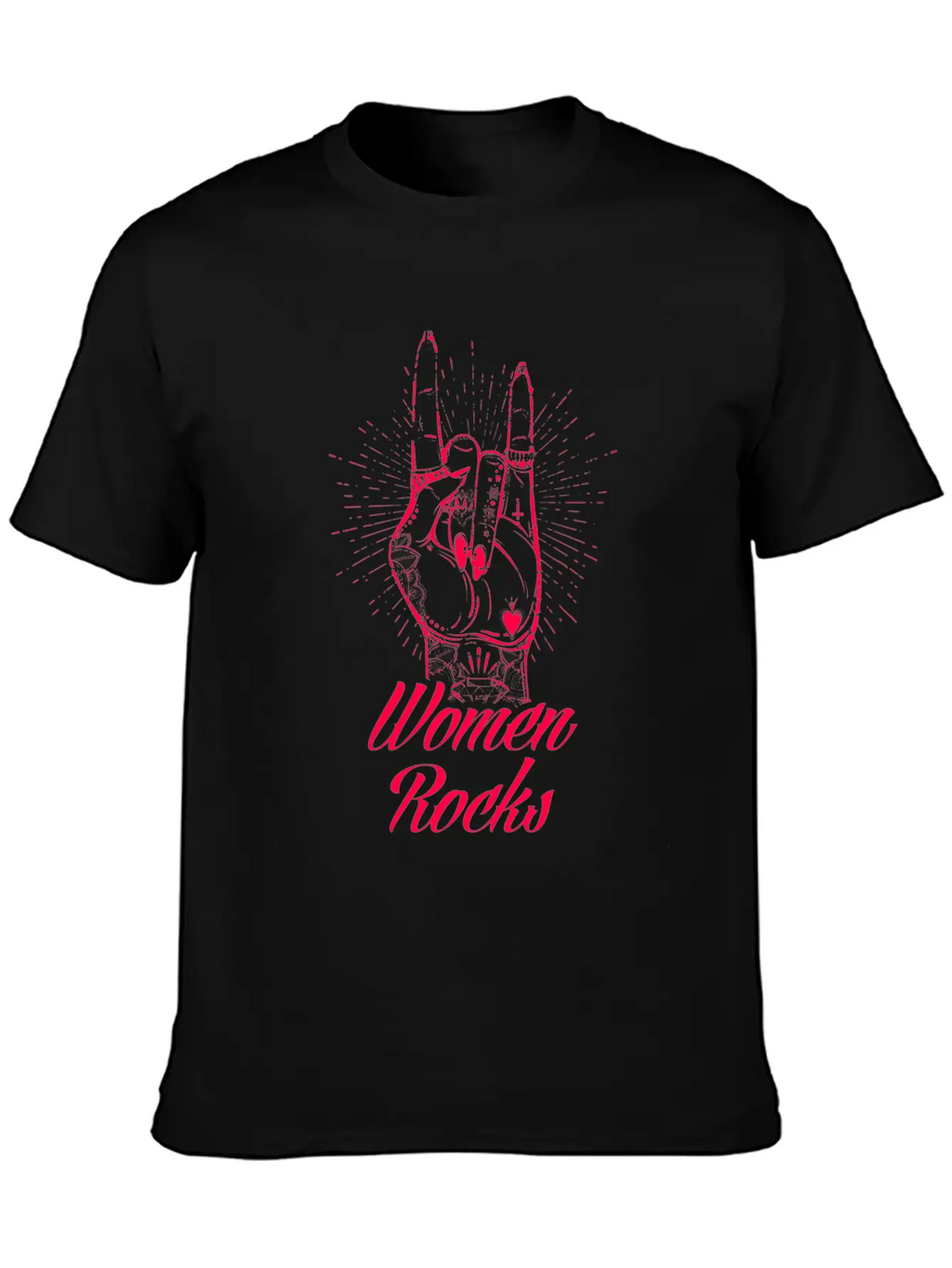 Women Rocks Power Tattoo Rights Nails Gift Idea Unisex Short Sleeve Soft Cotton T-Shirt – Casual Everyday Wear